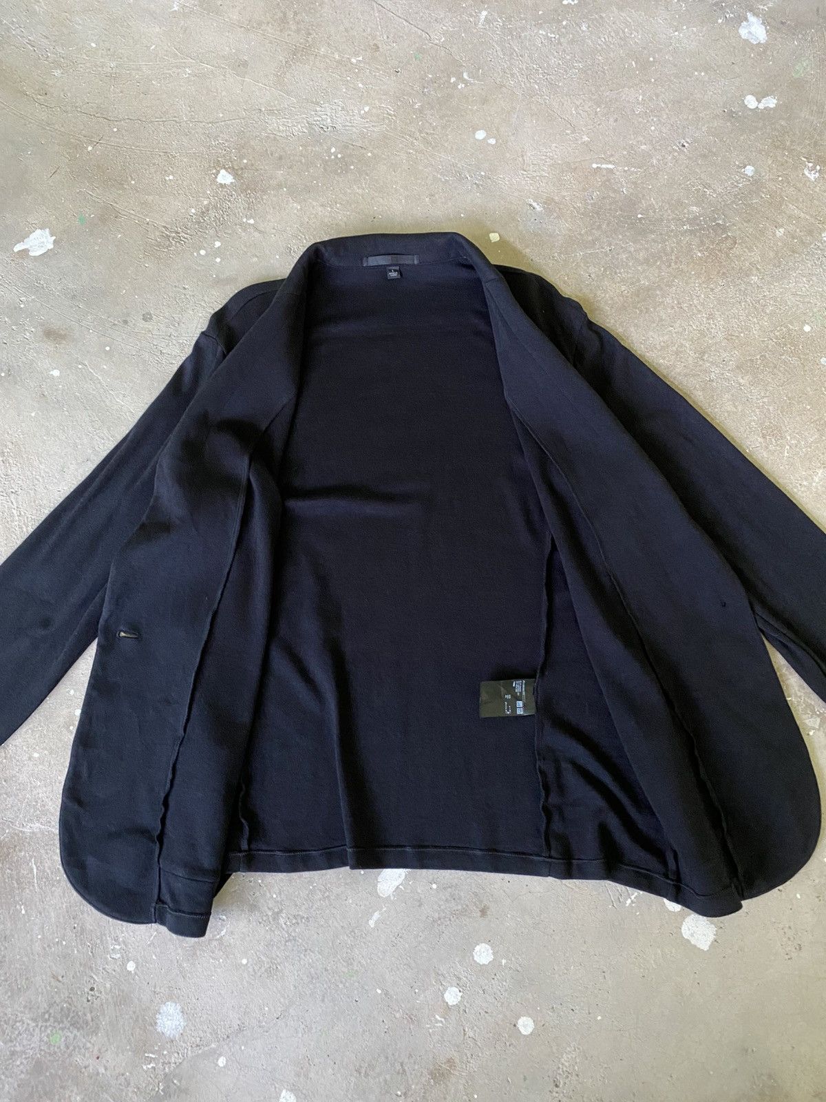 Uniqlo UNIQLO Minimal Knit Blazer Soft Tailored Black Jacket Size S / US 4 / IT 40 - 6 Thumbnail