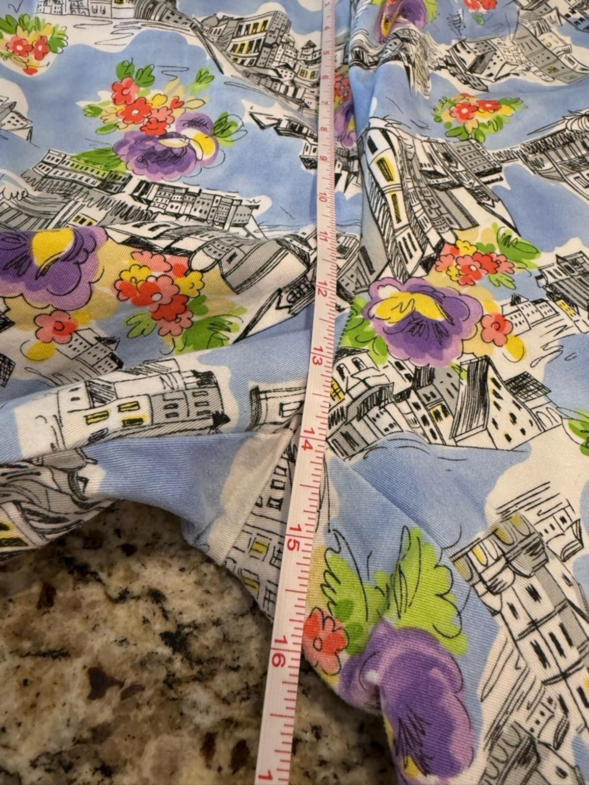 Other Briggs colorful boho floral city scene cropped pants SZ 18W Size 40" / US 18 - 8 Thumbnail