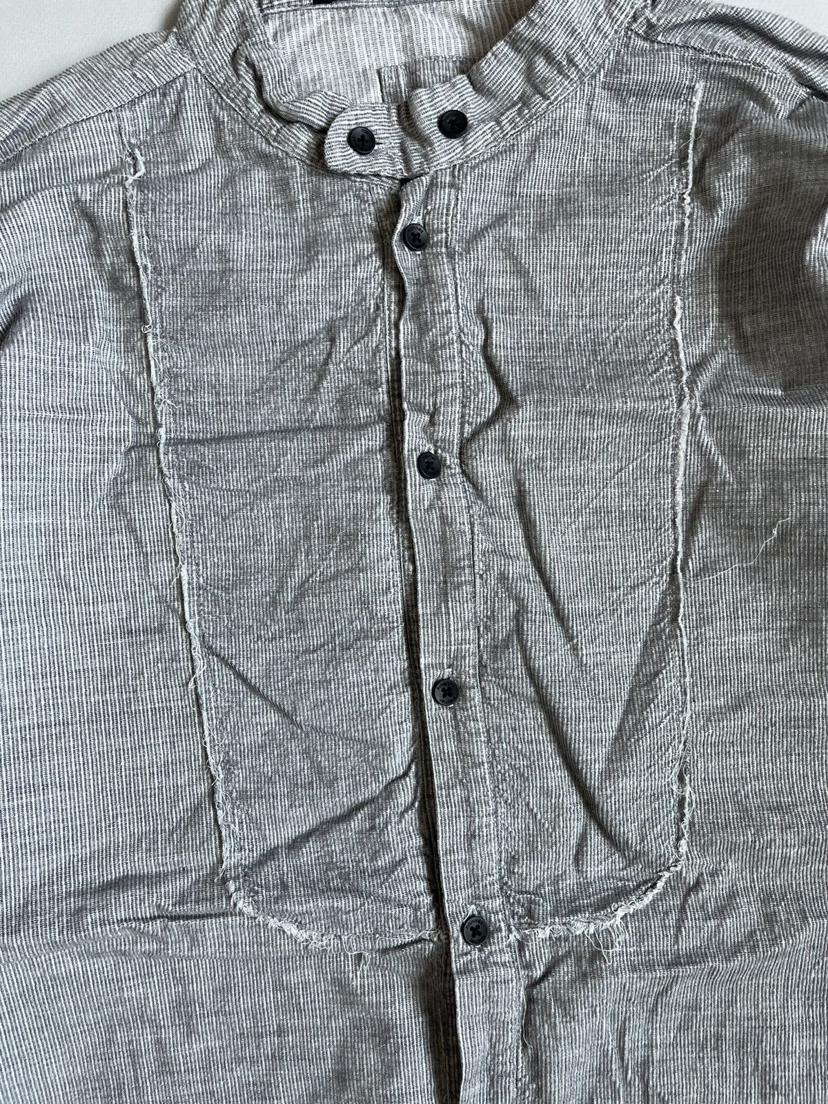 Dries Van Noten Hannes Roether Men Grey Corduroy Avant Garde Button Up Shirt Size US L / EU 52-54 / 3 - 3 Thumbnail
