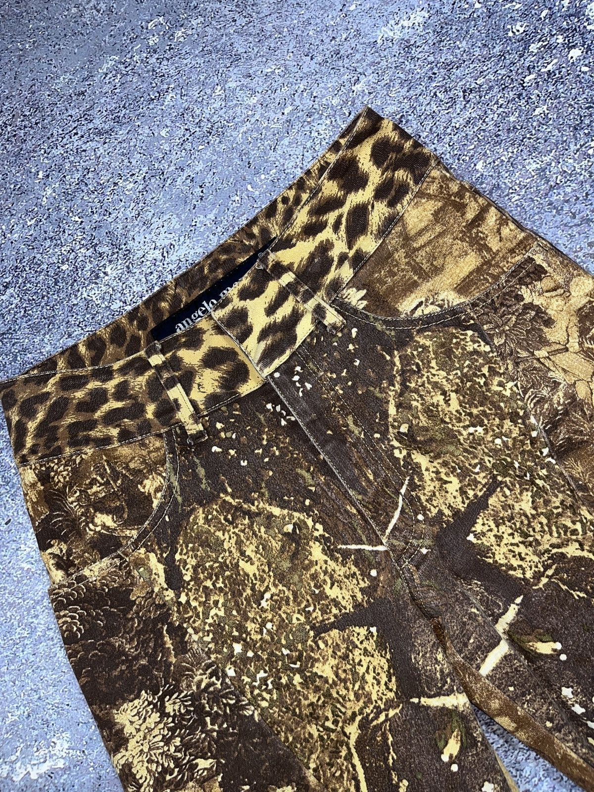 Japanese Brand Y2k Robeto Cavalli style Baroque Art Flared Denim Pants Size 27" / US 4 / IT 40 - 7 Thumbnail