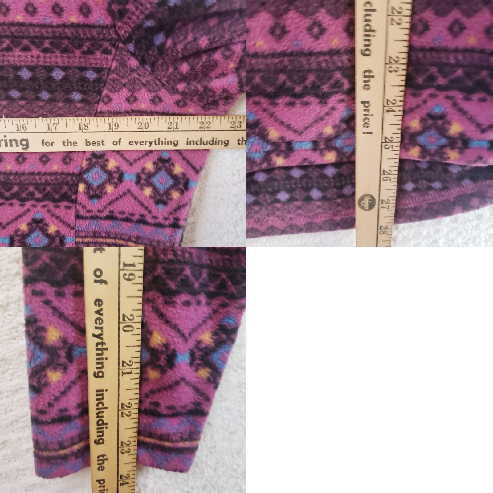 Vintage The Vermont Country Store Women M Purple Nordic 1/4 Snap Fleece Jacket Sweater Size M / US 6-8 / IT 42-44 - 10 Thumbnail