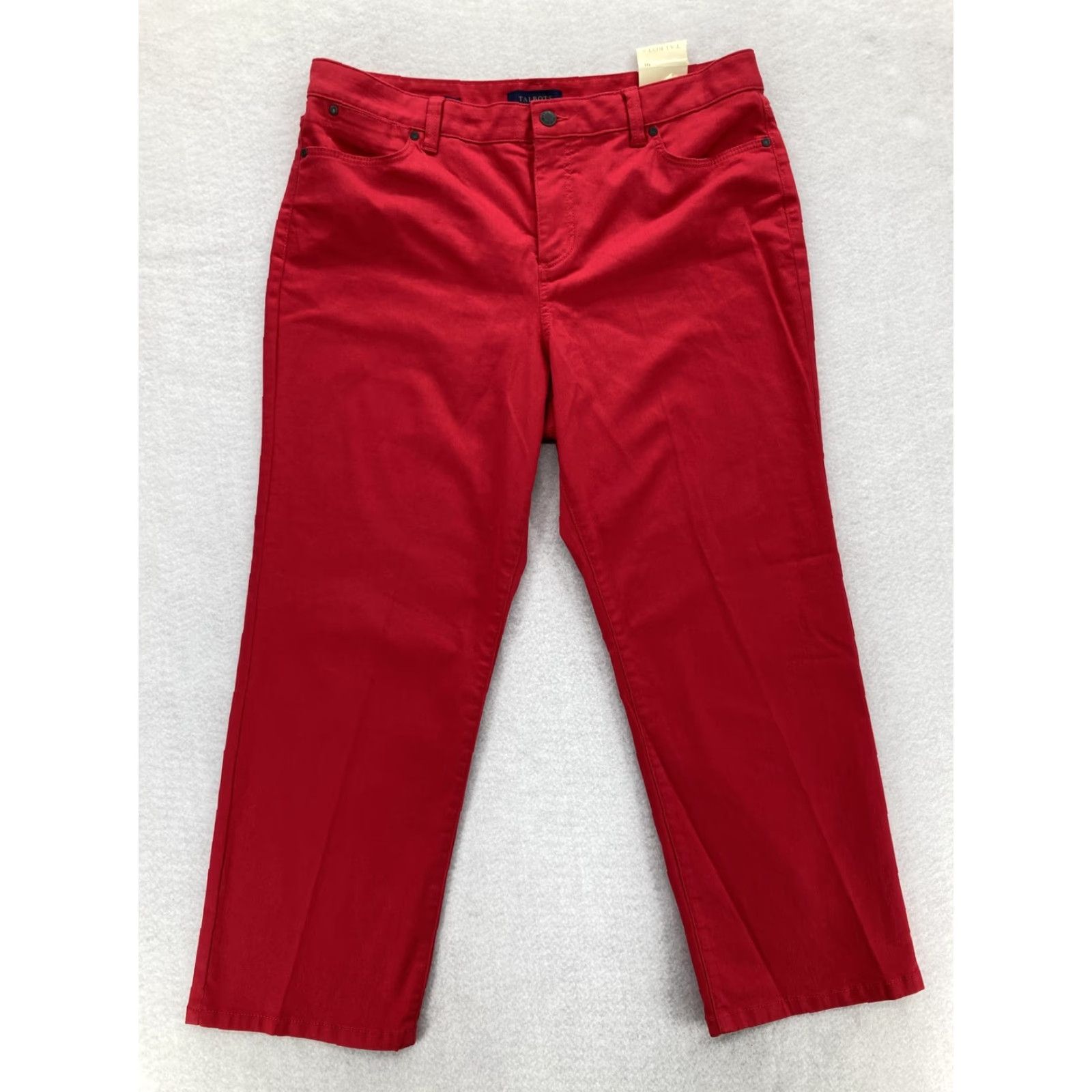 Talbots VINTAGE Talbots Heritage Jeans Womens 16 Straight Leg Crop Red NWT Stretch Denim Preppy 90s/Business Casual Mens? Size 38" / US 16 / IT 52 - 2 Thumbnail