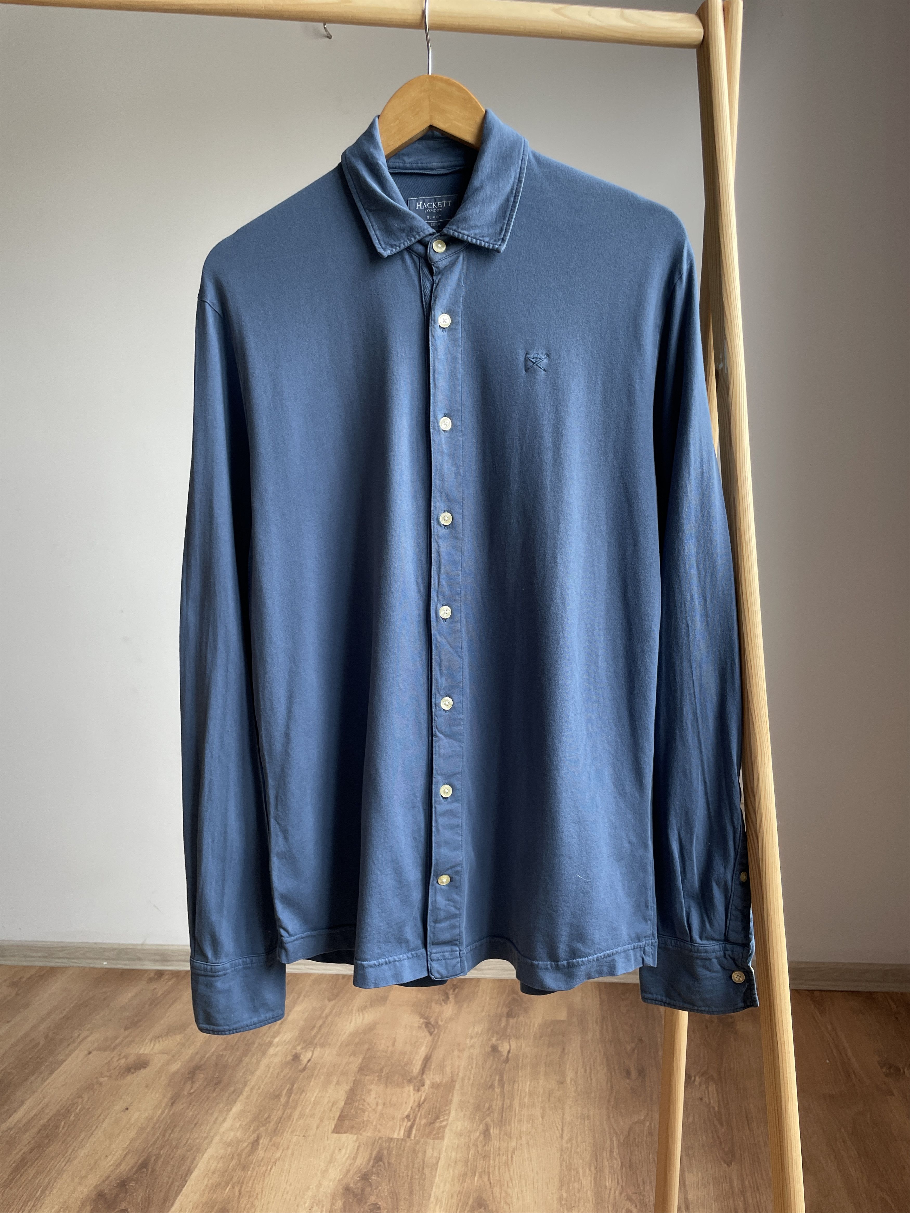 Hackett Hackett Garment Dyed Slim Fit Jersey Knit Shirt Size US M / EU 48-50 / 2 - 1 Thumbnail