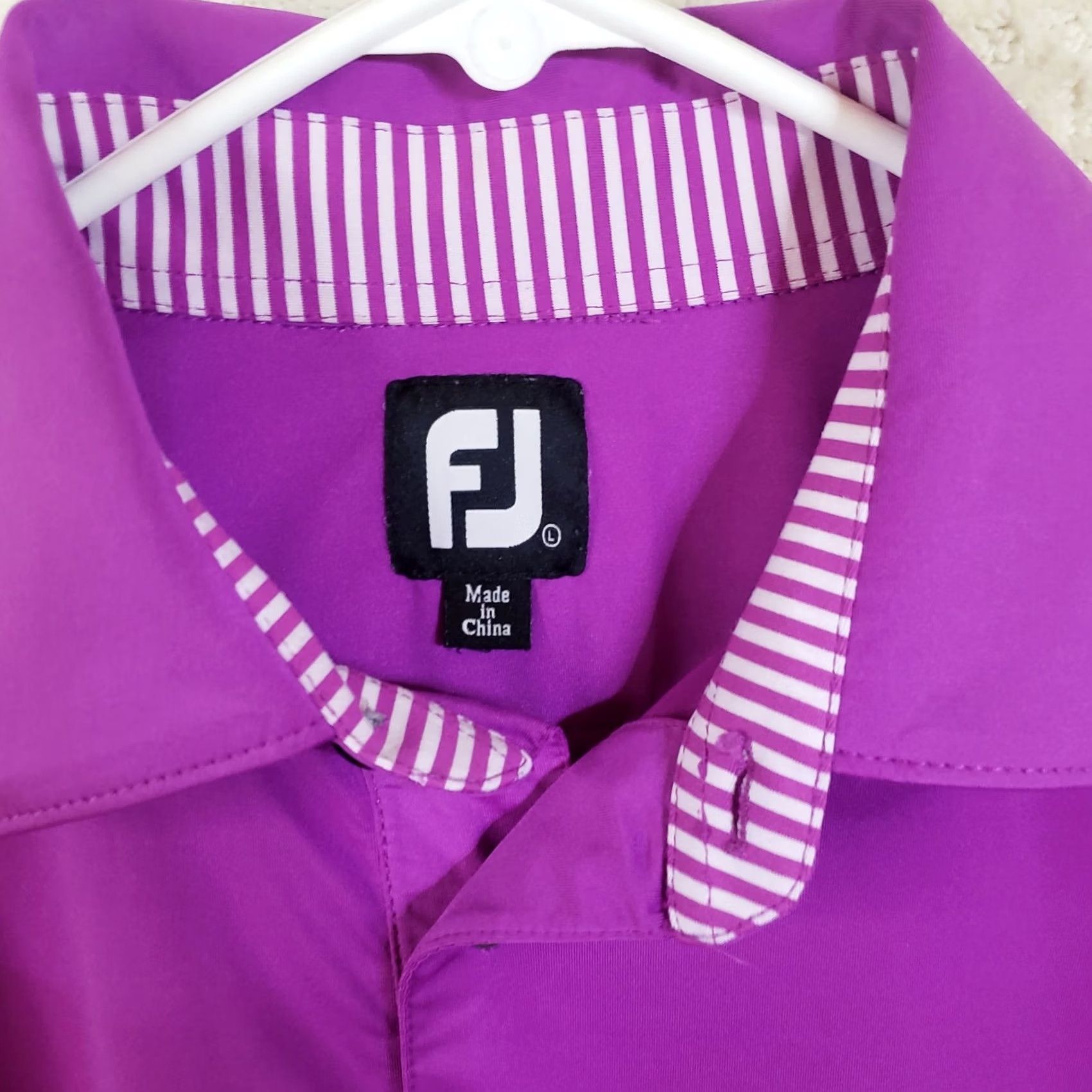 Footjoy FootJoy Polo Golf Shirt Men's L Purple Solid Short Sleeve FJ Performance Size US L / EU 52-54 / 3 - 5 Thumbnail