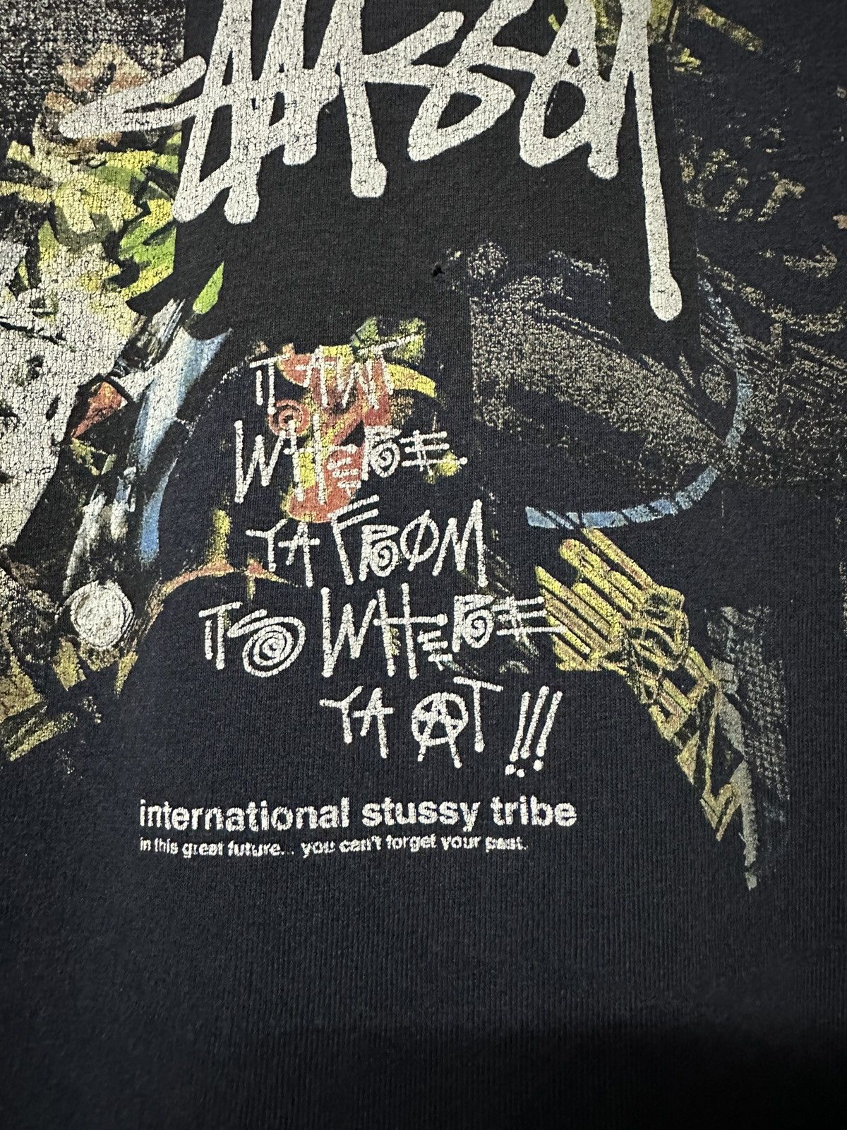 Stussy × Vintage Vintage Stussy International Tribe Distressed Tee Size US L / EU 52-54 / 3 - 3 Thumbnail