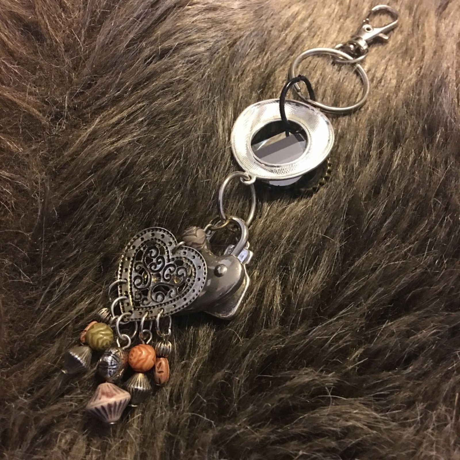Vintage Vintage repurpose salvaged estate gem keychain Size ONE SIZE - 6 Thumbnail