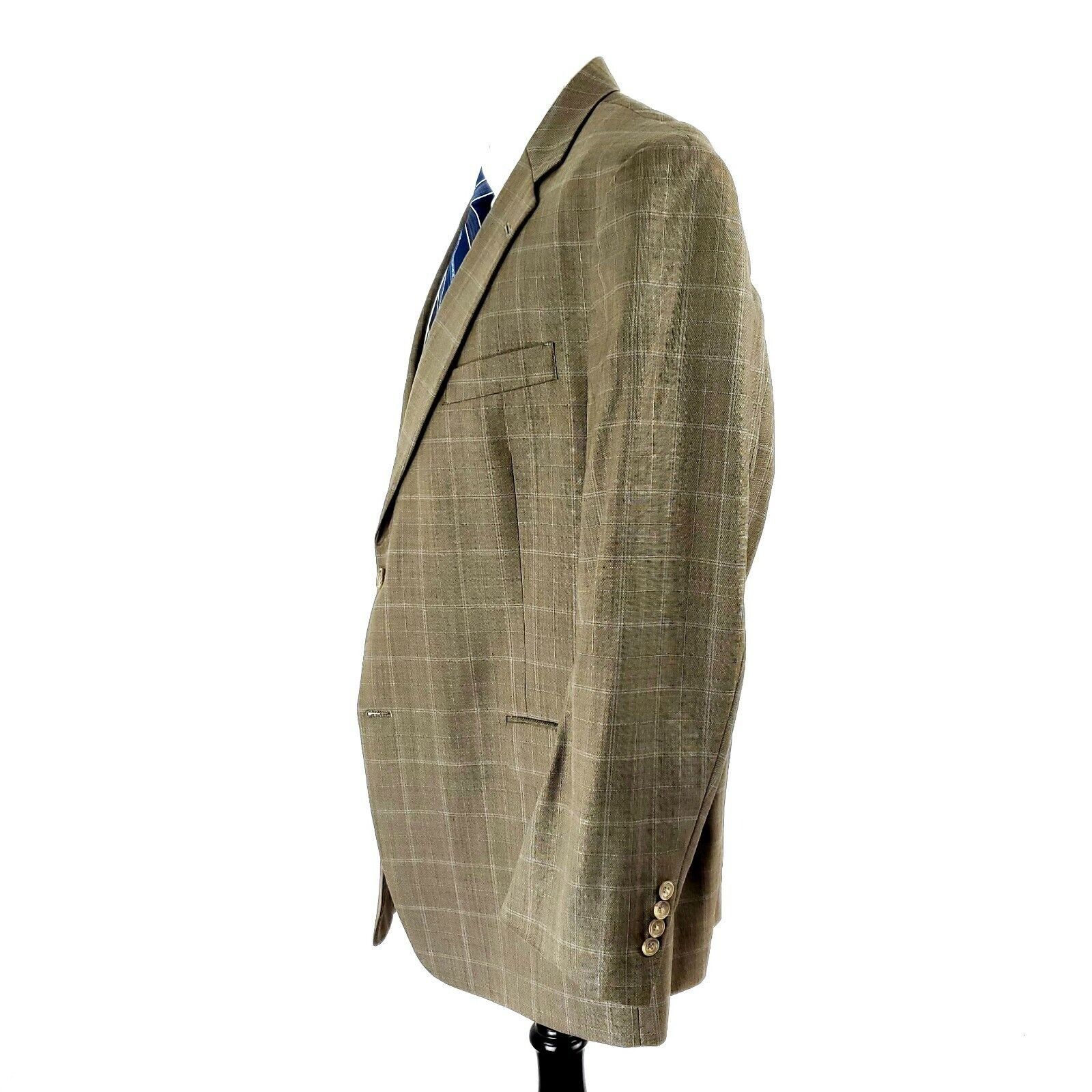 Hart Schaffner Marx Hart Schaffner Marx Gold Trumpeter 2 Button Sport Coat 44R B Size 44R - 4 Thumbnail