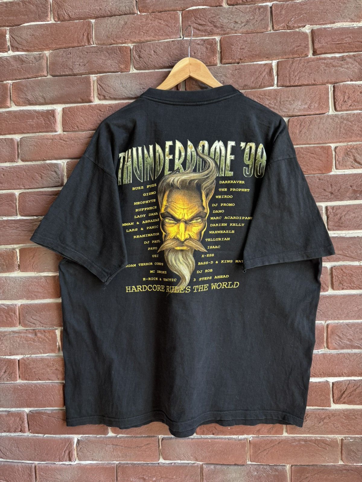 Band Tees Vintage 90s Thunderdome Wizard Hardcore Gabber Band Tshirt Size US XL / EU 56 / 4 - 2 Thumbnail