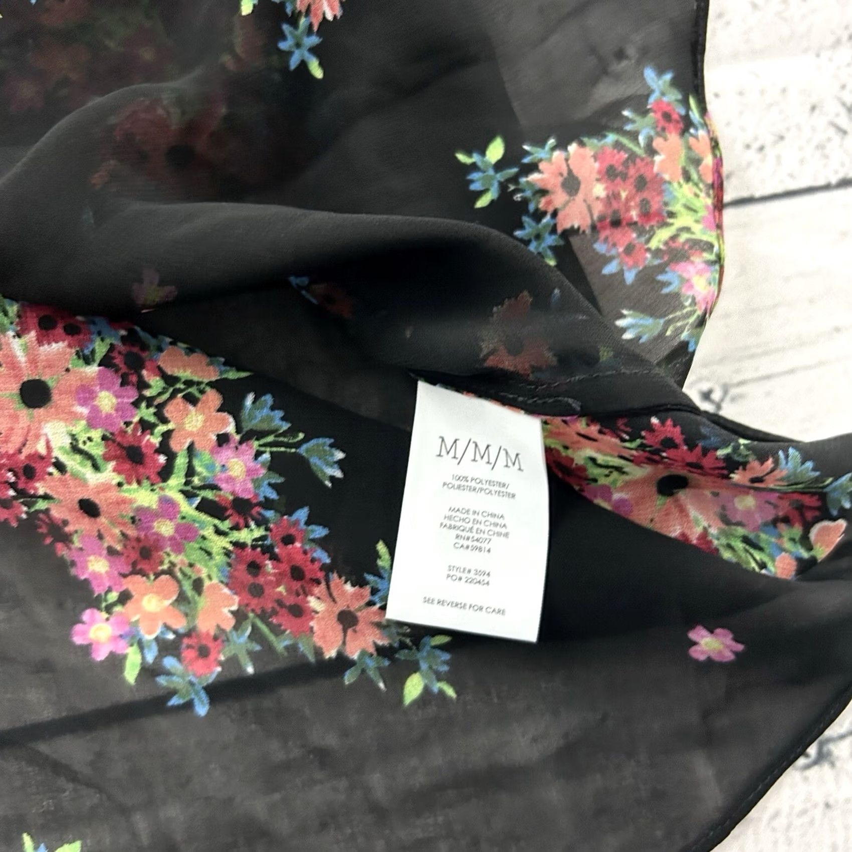 Vintage CAbi Blouse Long Sleeve Sheer Floral Top Women's M Black Size M / US 6-8 / IT 42-44 - 5 Thumbnail