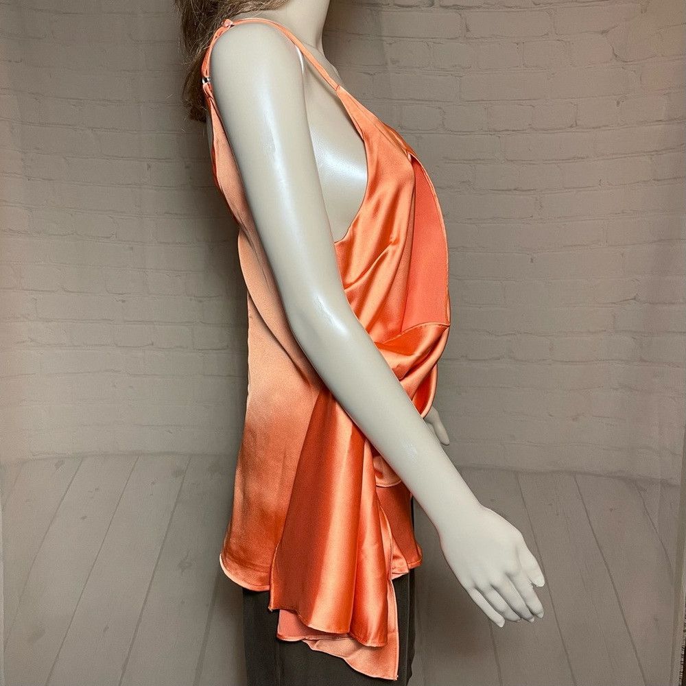 Other New Cliche Draped Satin Slip Orange Coral Top Size XS Size XS / US 0-2 / IT 36-38 - 6 Thumbnail