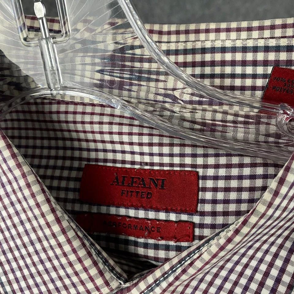 Alfani Alfani Dress Shirt Men's Large Fitted Performance 16.5 34/34 Size US L / EU 52-54 / 3 - 3 Thumbnail