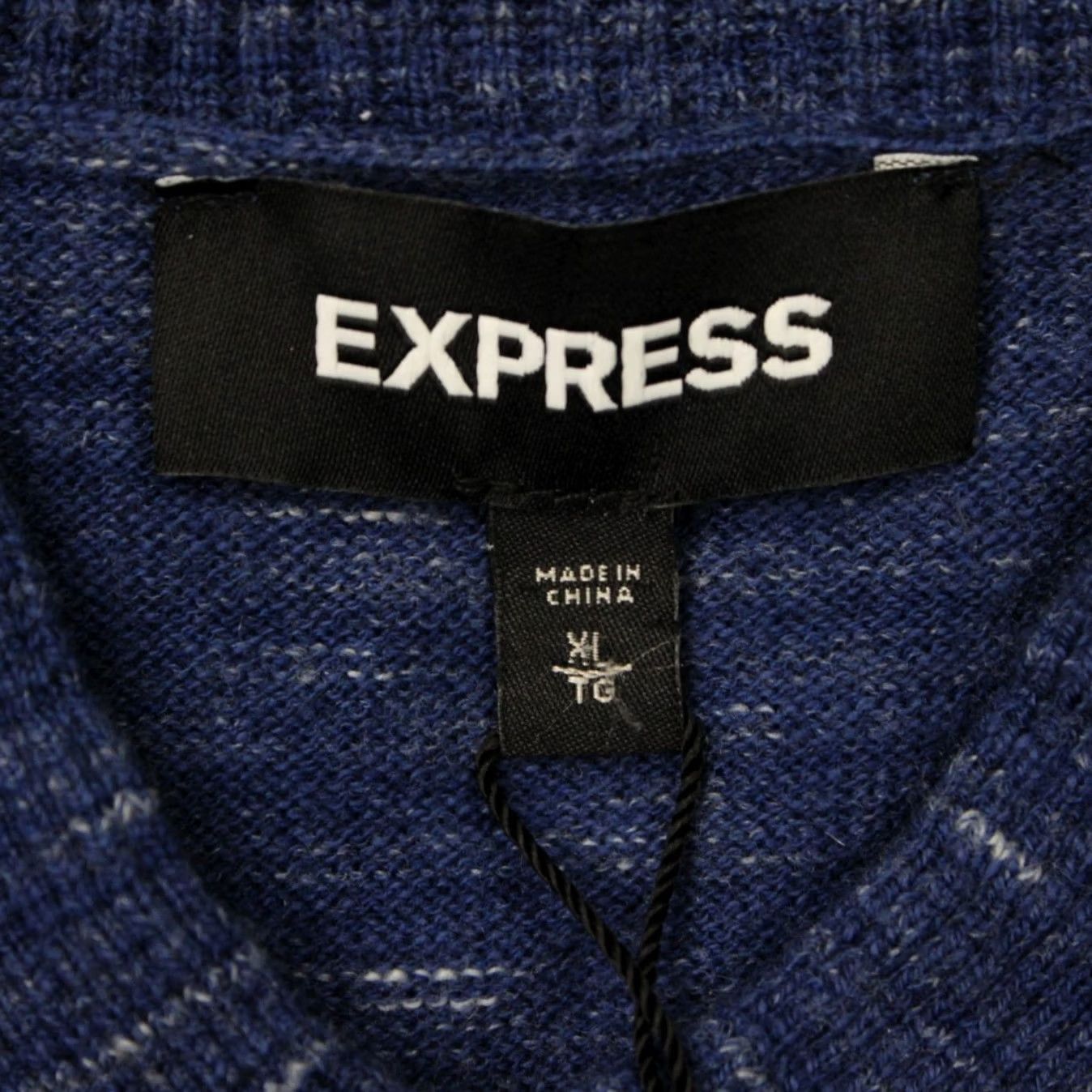 Express Express Sweatshirt Mens XL Blue Henley Cotton/Nylon/Wool Long Sleeve Shirt Size US XL / EU 56 / 4 - 6 Thumbnail