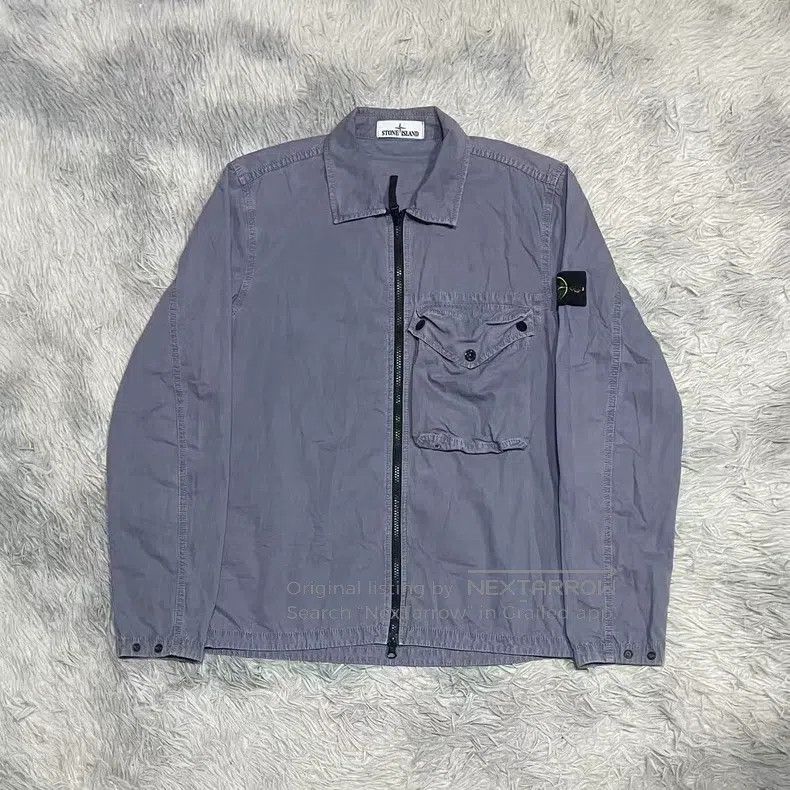 Stone Island Stone Island Single Pocket Washed Jacket Blazer Misty Blue Size US M / EU 48-50 / 2 - 1 Thumbnail