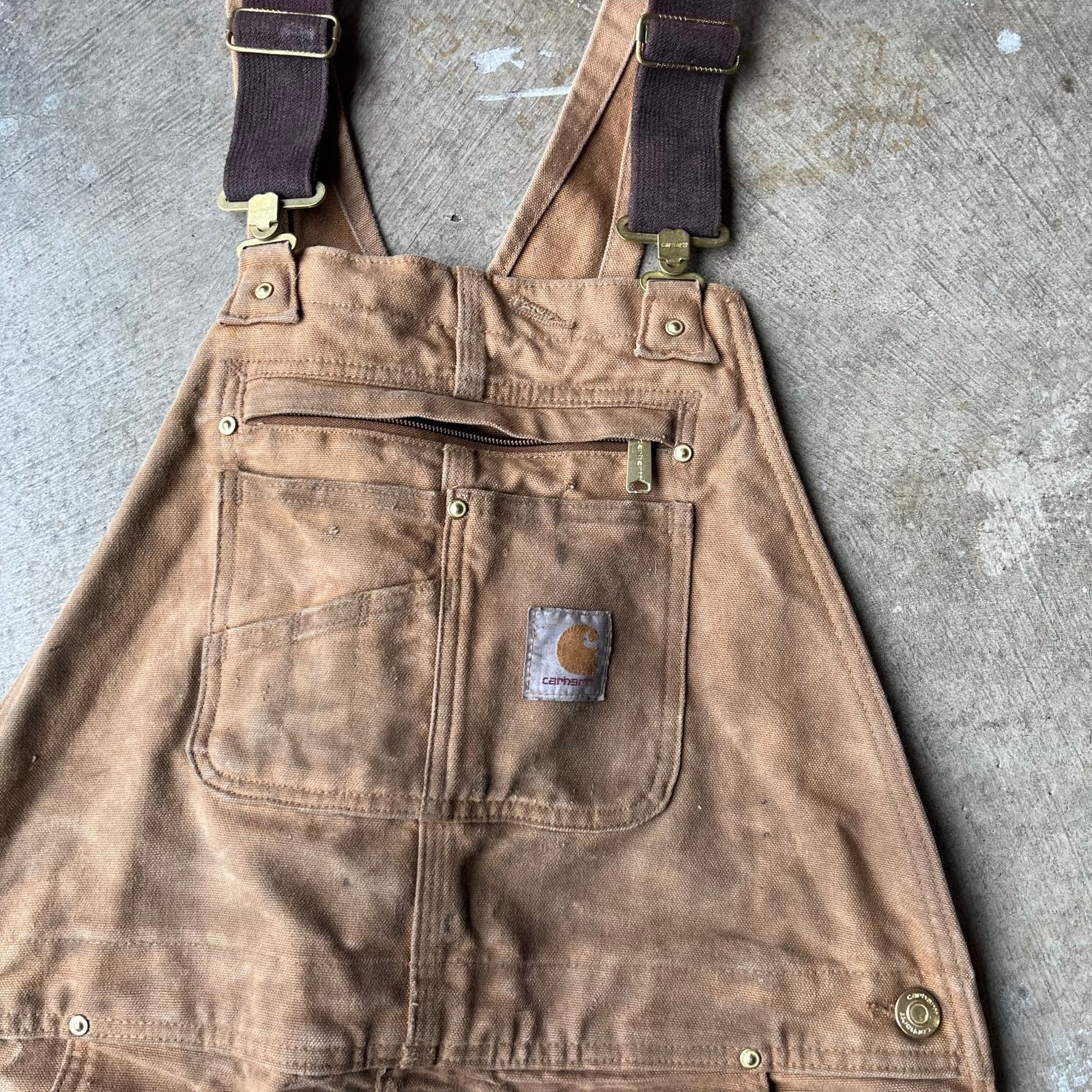 Vintage VINTAGE CARHARTT OVERALL BIBS TAN 36X30 CARPENTER Size US 36 / EU 52 - 3 Thumbnail