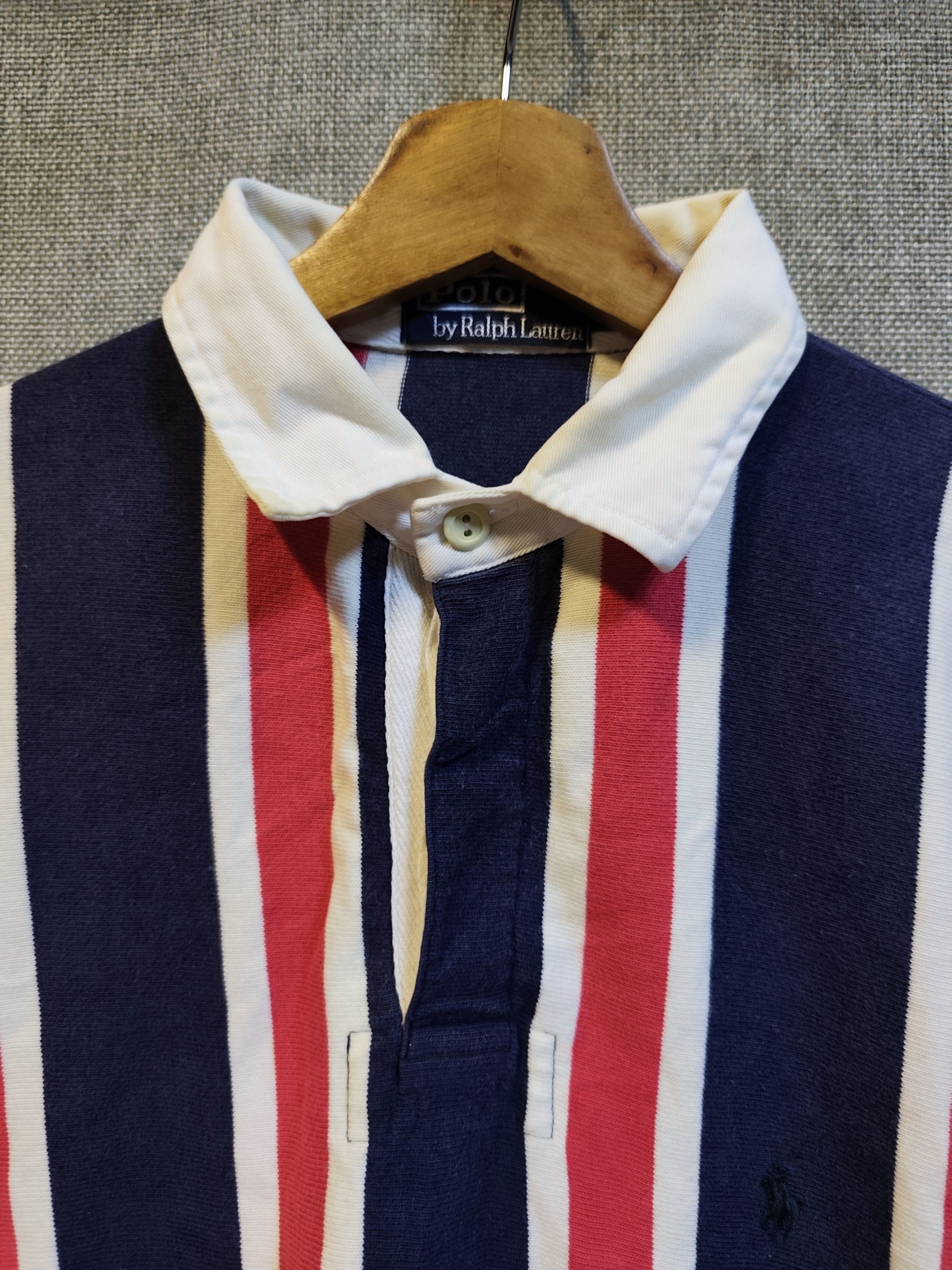 Polo Ralph Lauren Vintage 90s Polo Ralph Lauren Striped Rugby Shirt Size US M / EU 48-50 / 2 - 2 Thumbnail