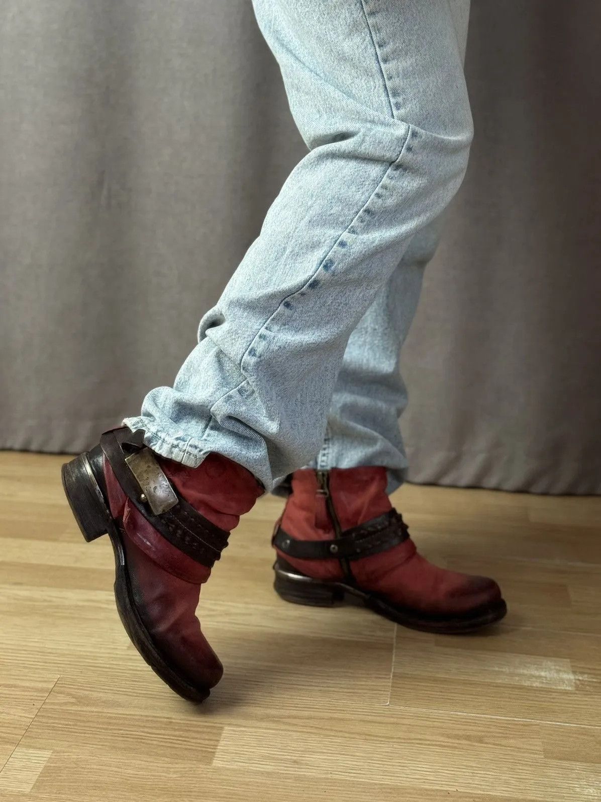 If Six Was Nine Vintage Leather Boots A S 98 Ankle Hight shoes Guidi Style Size US 7 / IT 37 - 4 Thumbnail