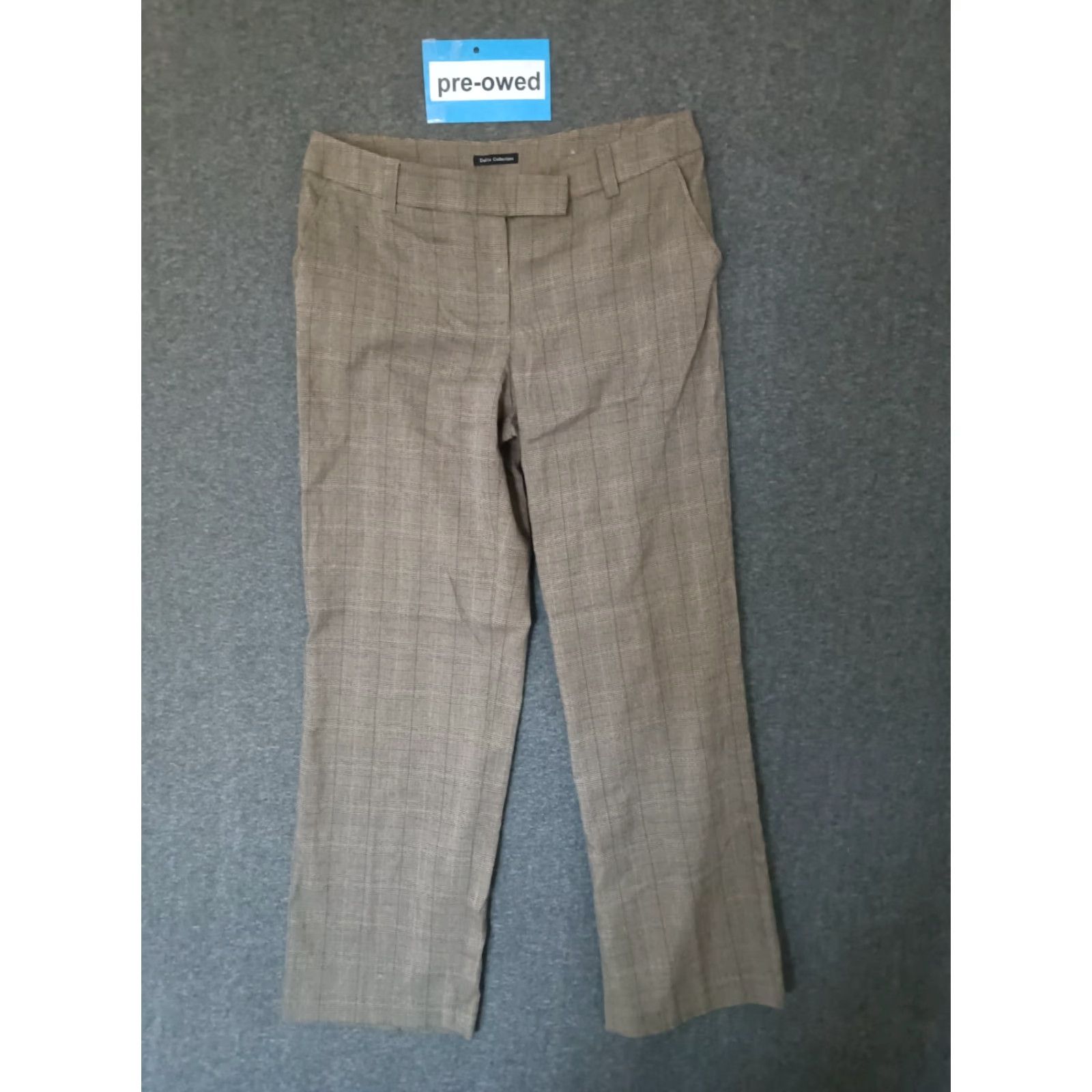 Vintage Dalia COLLECTION Women's Plaid Brown Design Dress Pants Size 10 Size 32" / US 10 / IT 46 - 2 Thumbnail