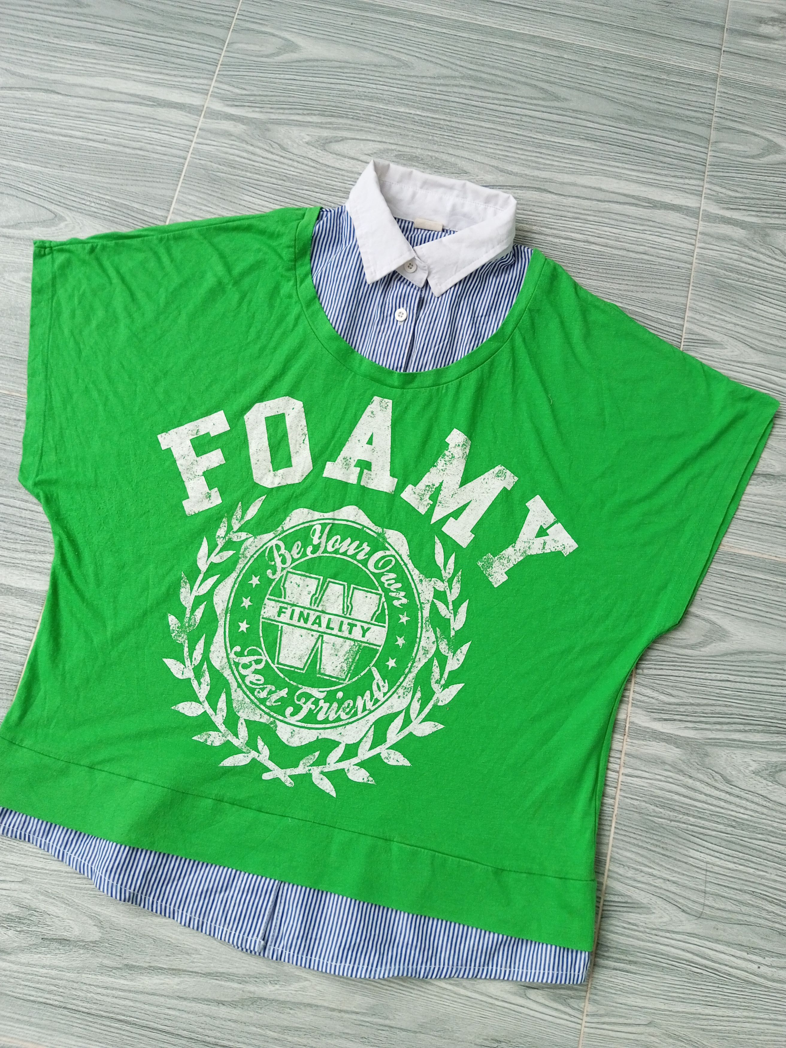 Japanese Brand × Other Japanese Bat wing Poem Double layer Tee Size US M / EU 48-50 / 2 - 2 Thumbnail