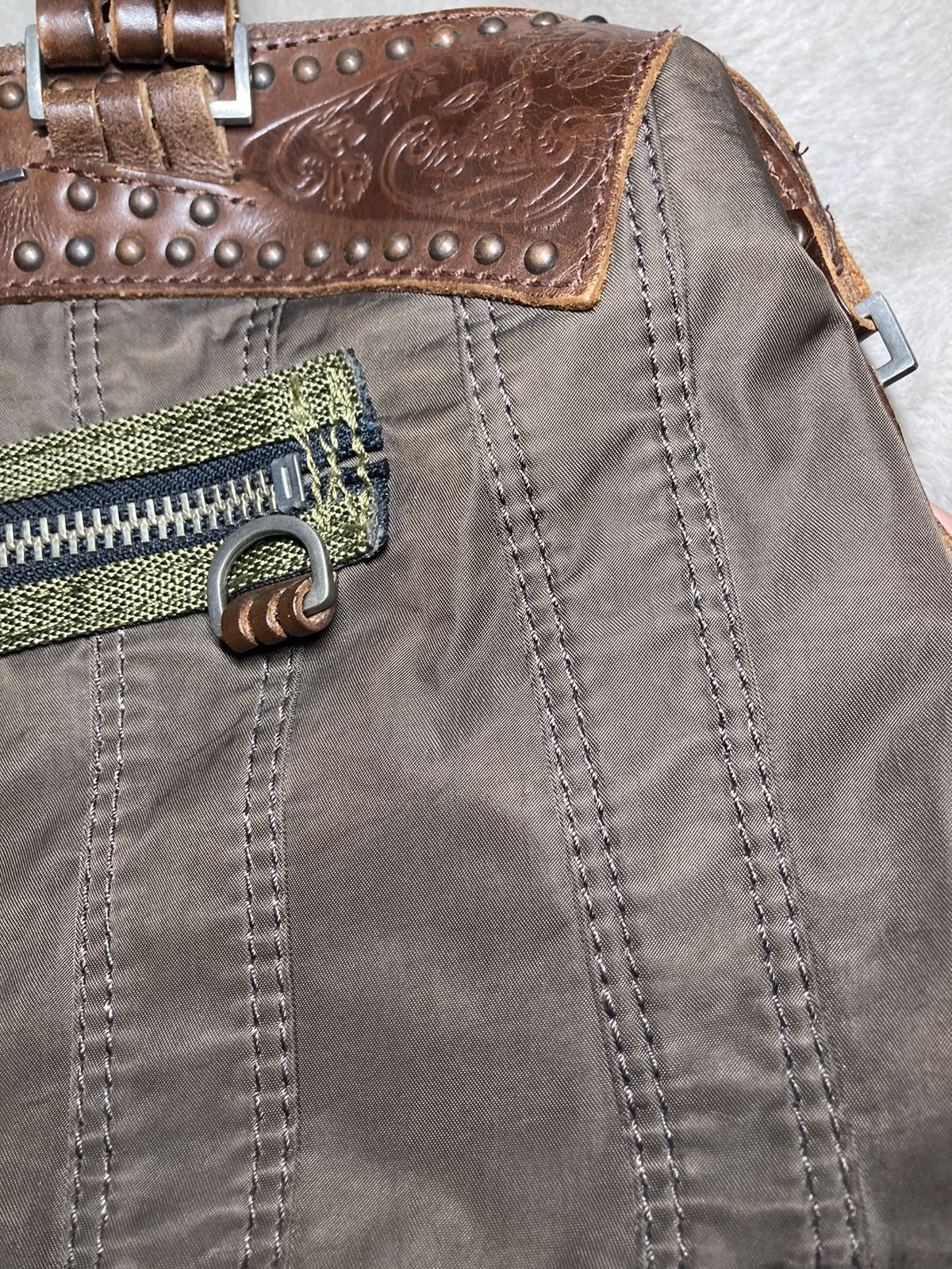 Diesel × Vintage ⛩️Vintage Diesel Avant Garde Brown Mini Handbag leather nylon Size ONE SIZE - 18 Thumbnail