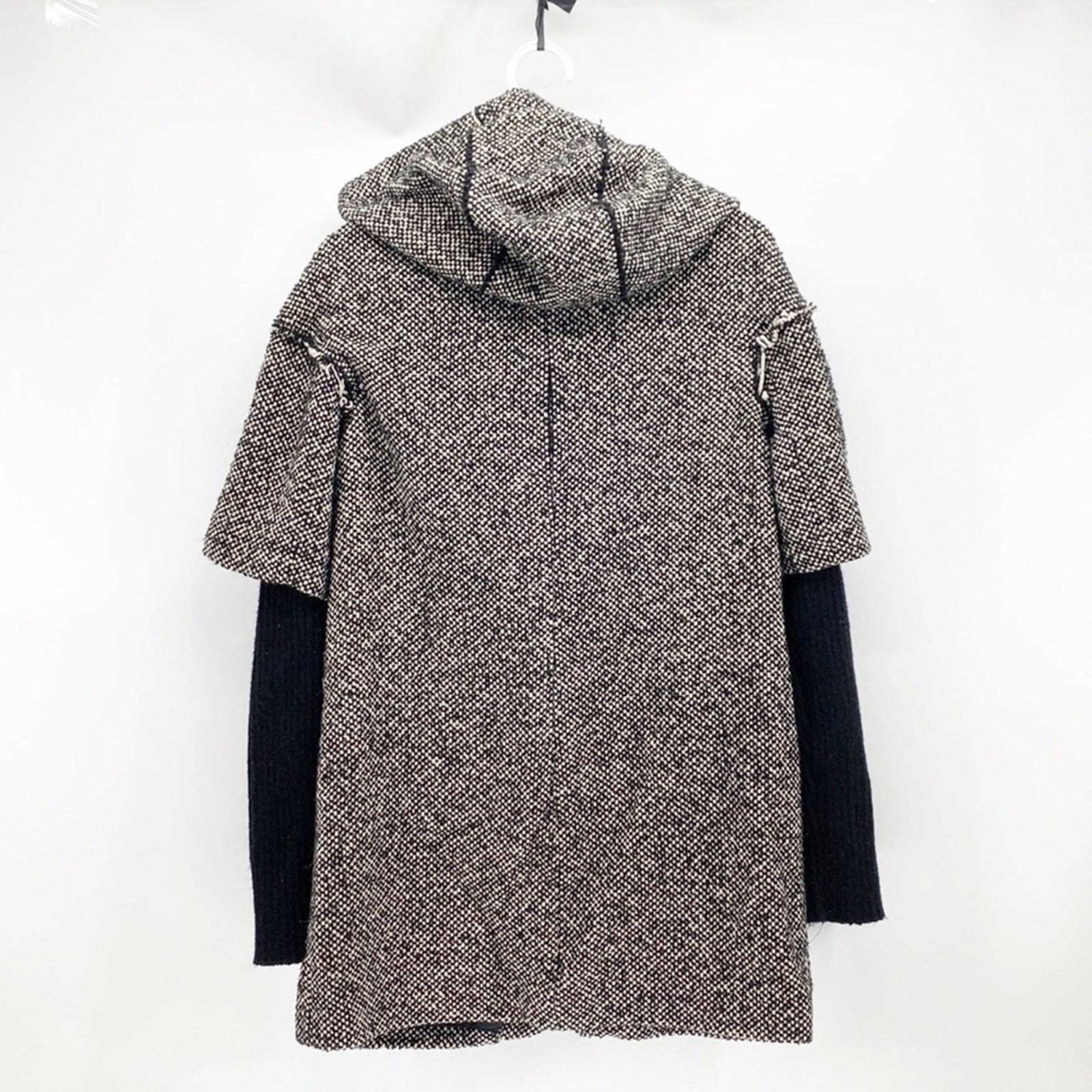 Zara Zara Basic Tweed Full Zip Jacket Black White Marled size M Size M / US 6-8 / IT 42-44 - 3 Thumbnail