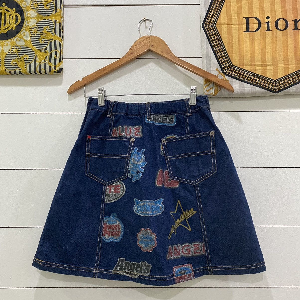 Angel Blue Angel Blue Metallic Printed Patches Denim Mini Skirts Size 24" / US 00 / IT 34 - 6 Thumbnail