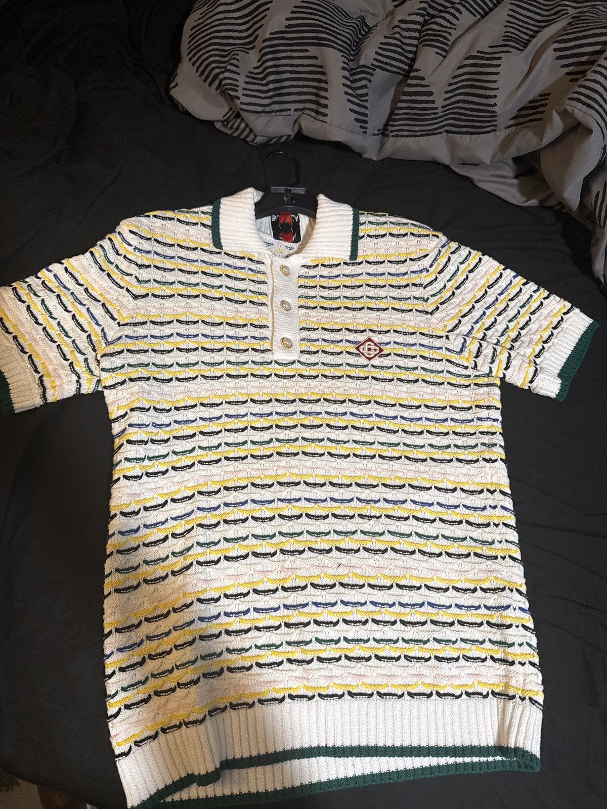 Casablanca $1.2K Tuck Stitch Yellow Stripe Knit Polo & Shorts Size US S / EU 44-46 / 1 - 3 Thumbnail