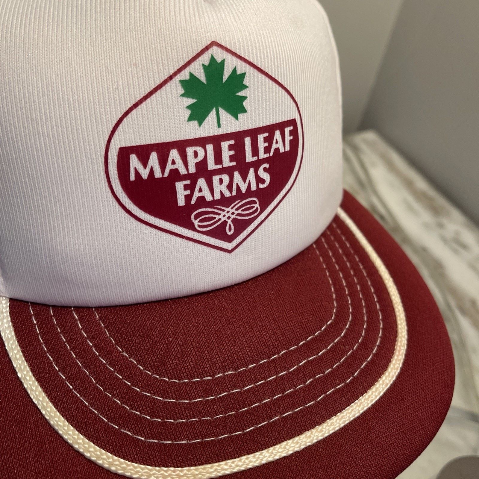 Vintage Vintge Mills Maple Leaf Farm MapleLeaf Snapback Hat NWOT Size ONE SIZE - 3 Thumbnail