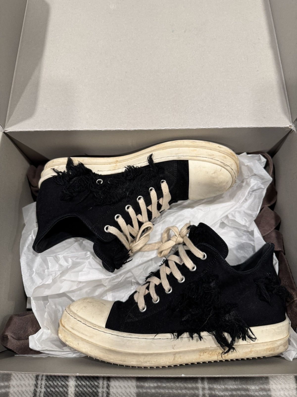 Rick Owens × Rick Owens Drkshdw Rick Owen’s Slashed Ramones Size US 9 / EU 42 - 1 Thumbnail