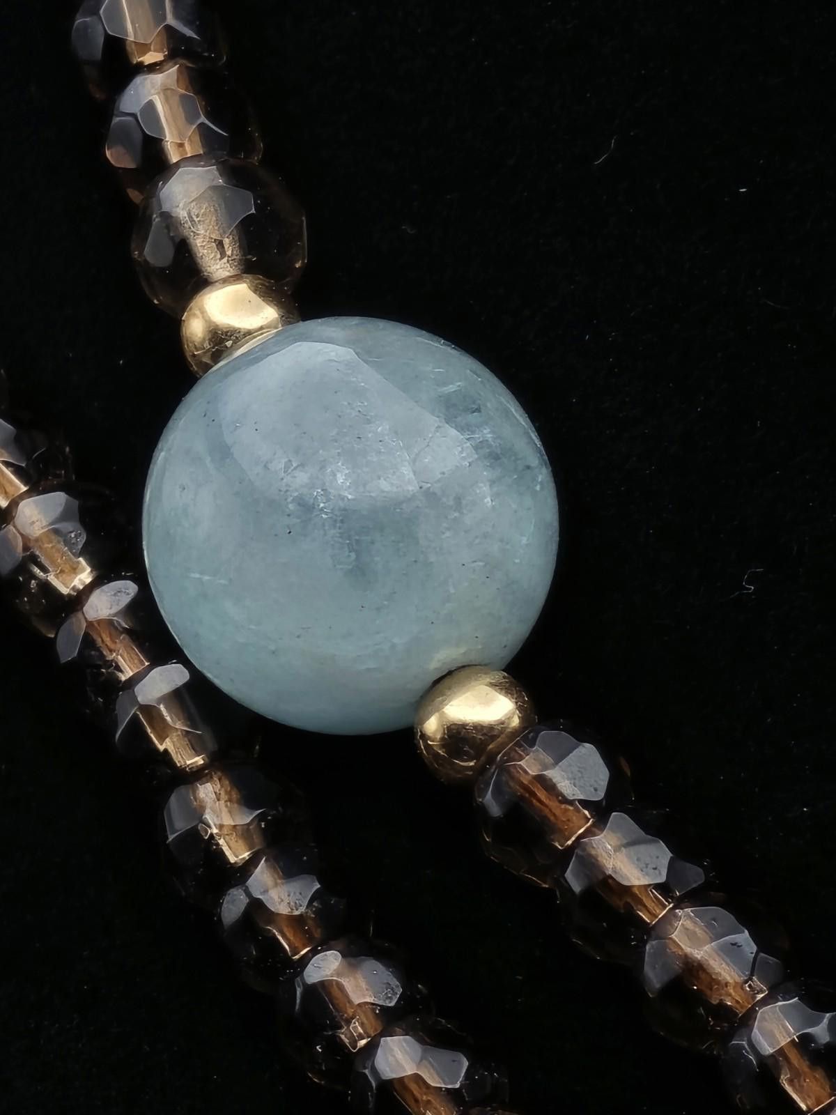The Unbranded Brand Smoky Quartz Aquamarine Necklace 14k Gold Clasp & Spacers Size ONE SIZE - 7 Thumbnail
