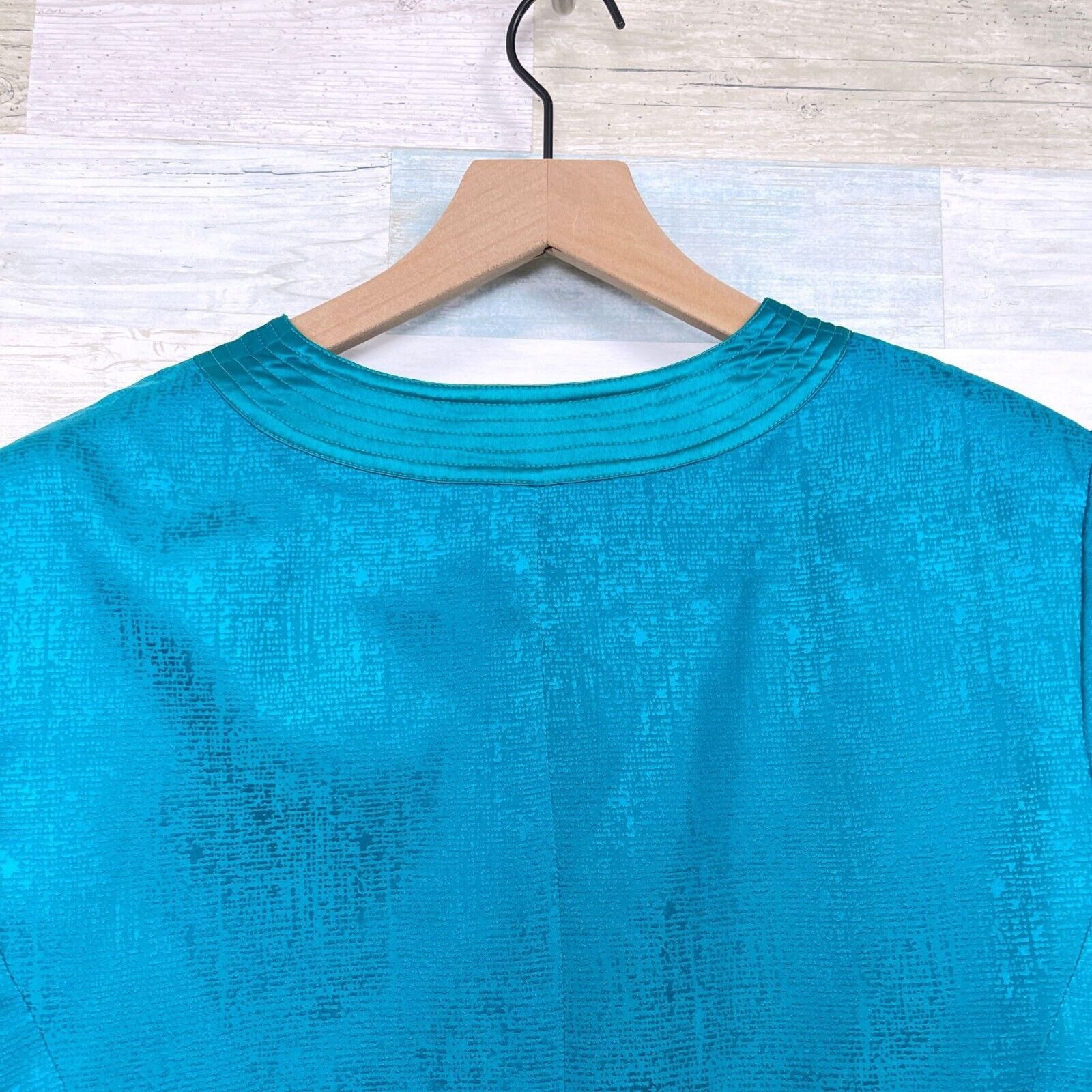 Vintage Adrianna Papell Silk Satin Skirt Suit Blue Womens 12 Size 34" / US 12 / IT 48 - 6 Thumbnail