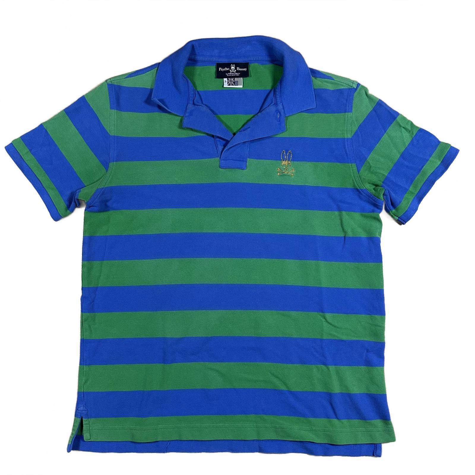 Psycho Bunny Psycho Bunny Men's Polo Shirt Size 5 Blue and Green Striped Size US M / EU 48-50 / 2 - 1 Thumbnail