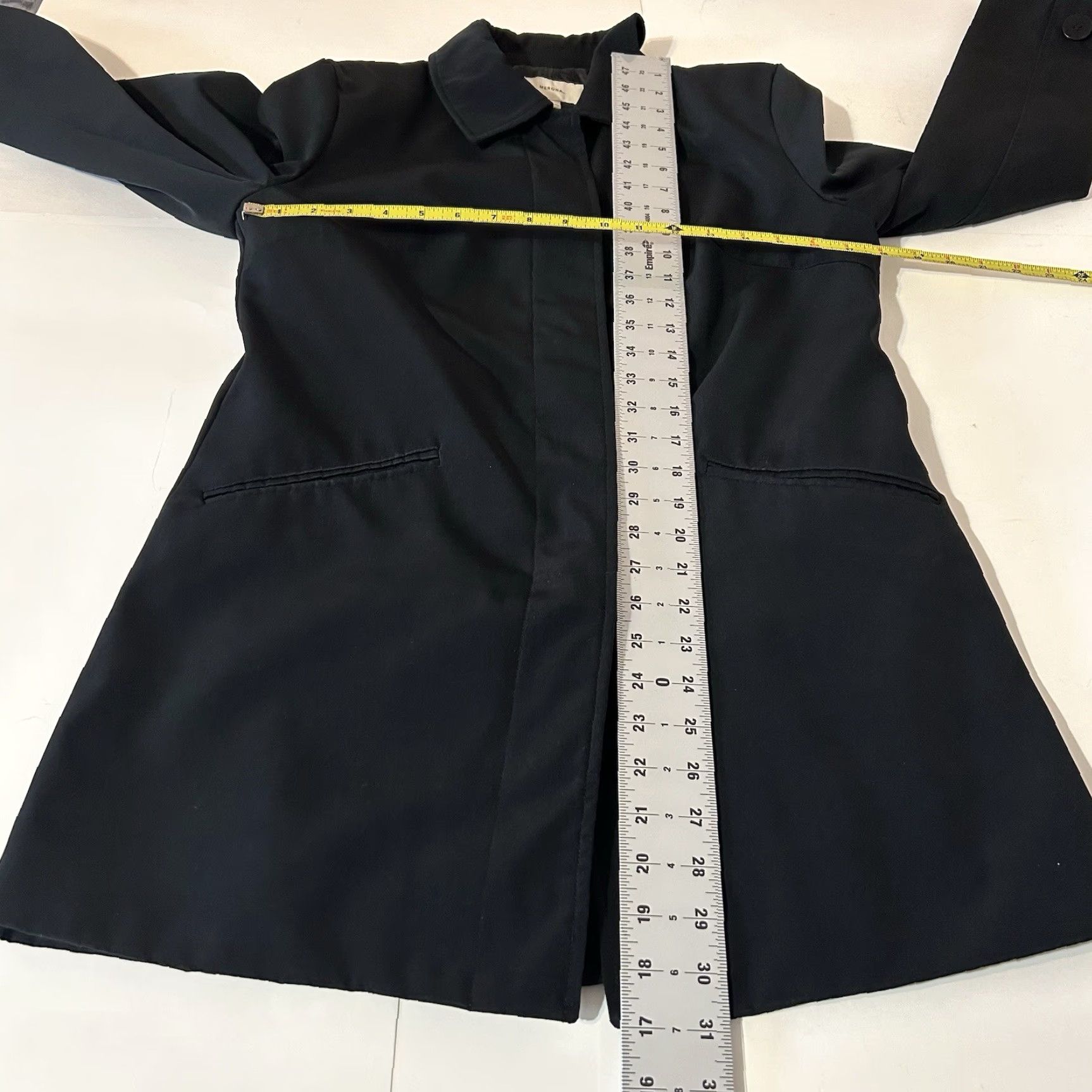 Merona VINTAGE Merona Coat Women Small Black Button Up Collar VN#1074381 RN#17730 Peacoat Size S / US 4 / IT 40 - 6 Thumbnail