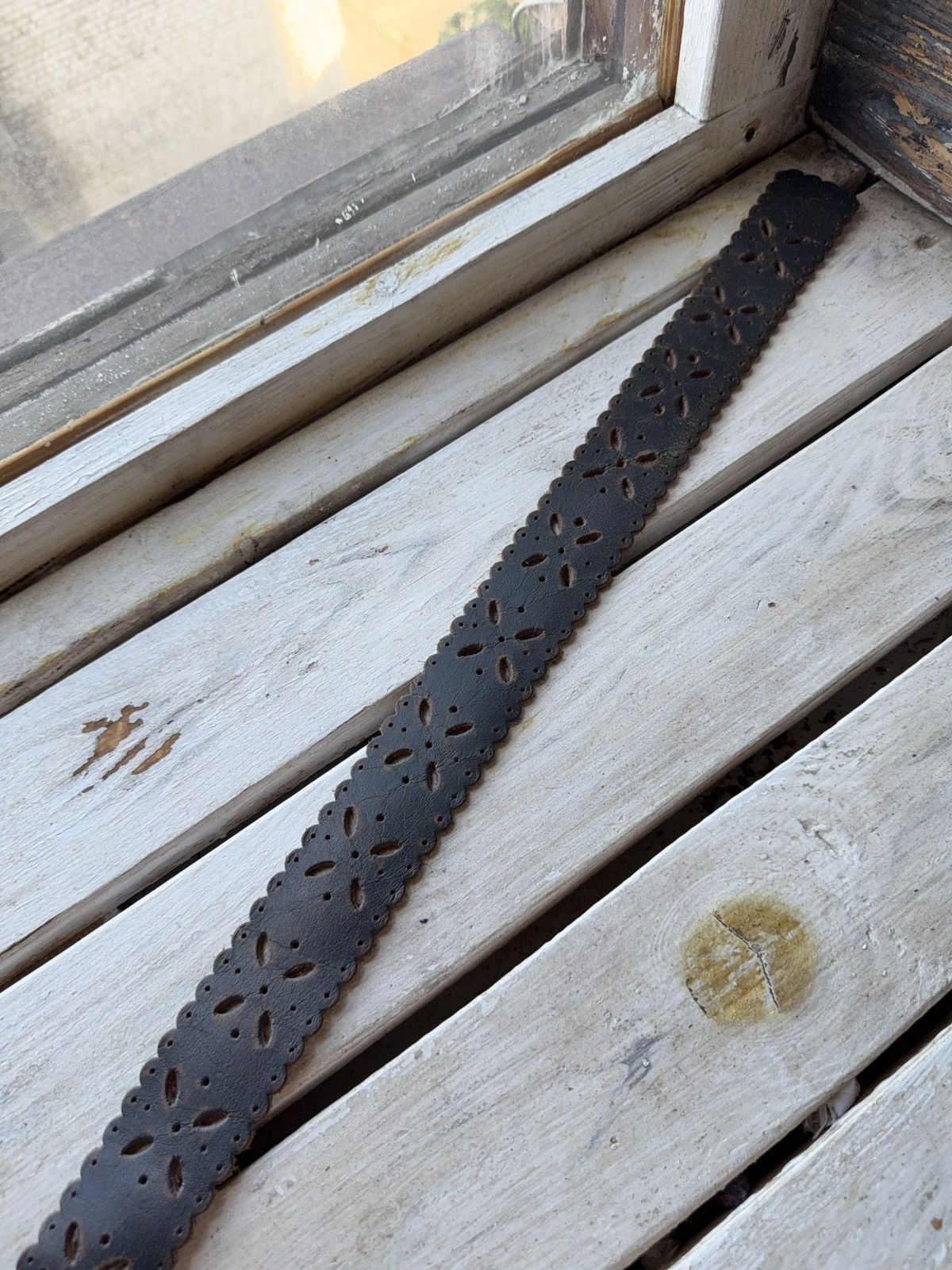 Japanese Brand Vintage Japanese Leather Punk Emo Rock Goth Y2K Drill belt Size ONE SIZE - 7 Thumbnail