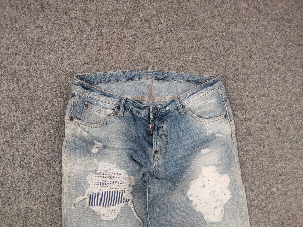 Dsquared2 Dsquared2 Design hockney Denim Blue Patchwork Mom Jeans Size US 34 / EU 50 - 4 Thumbnail