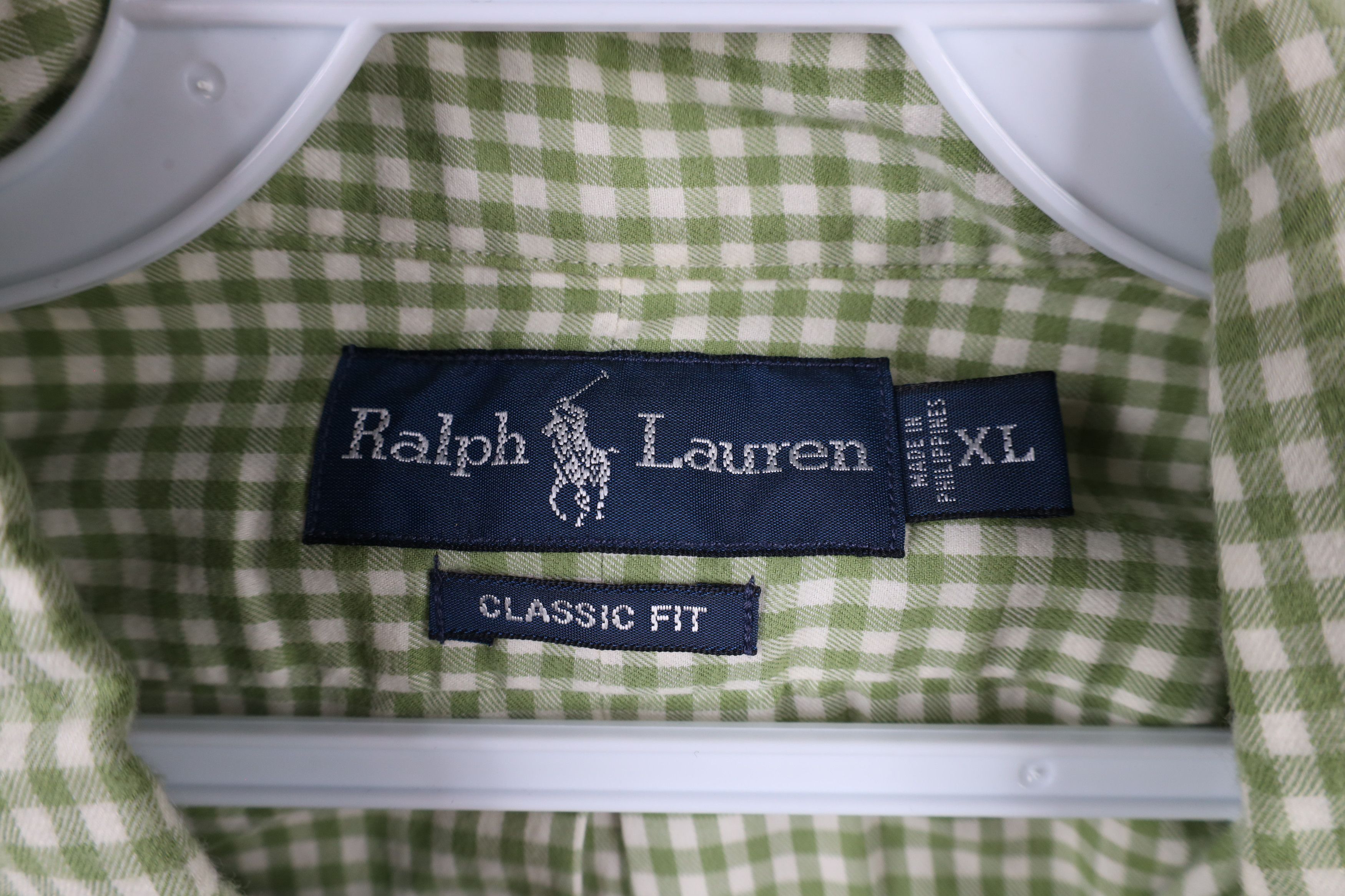 Ralph Lauren × Vintage Vintage 90s Ralph Lauren Flannel Button Down Shirt Green Size US XL / EU 56 / 4 - 6 Thumbnail