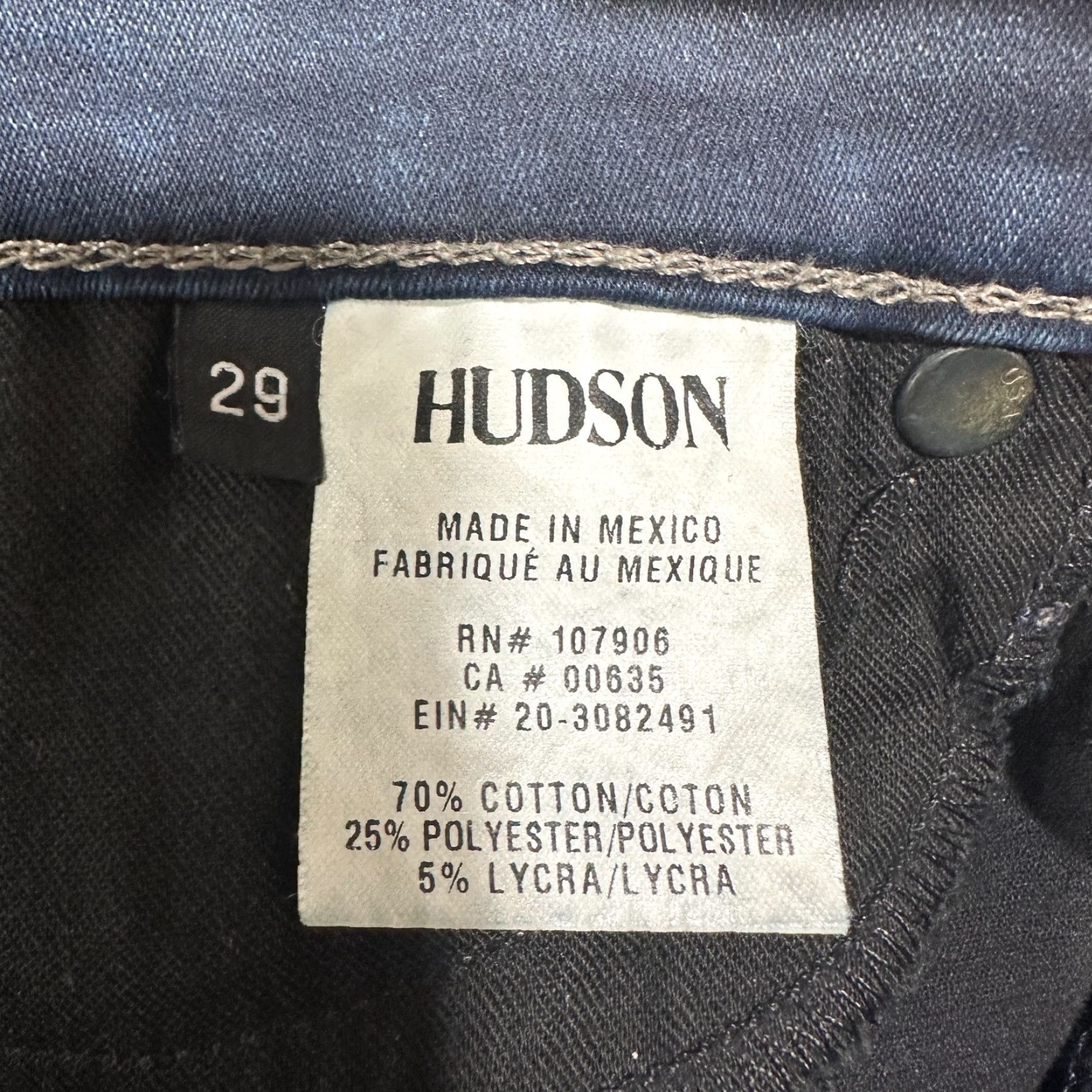 Hudson Hudson Jeans Womens 29 Krista Ankle Super Skinny Dark Wash Cotton Stretch Denim Pants 5-Pocket Regular Rise Blue Seasonal Vintage No Size 29" - 6 Thumbnail