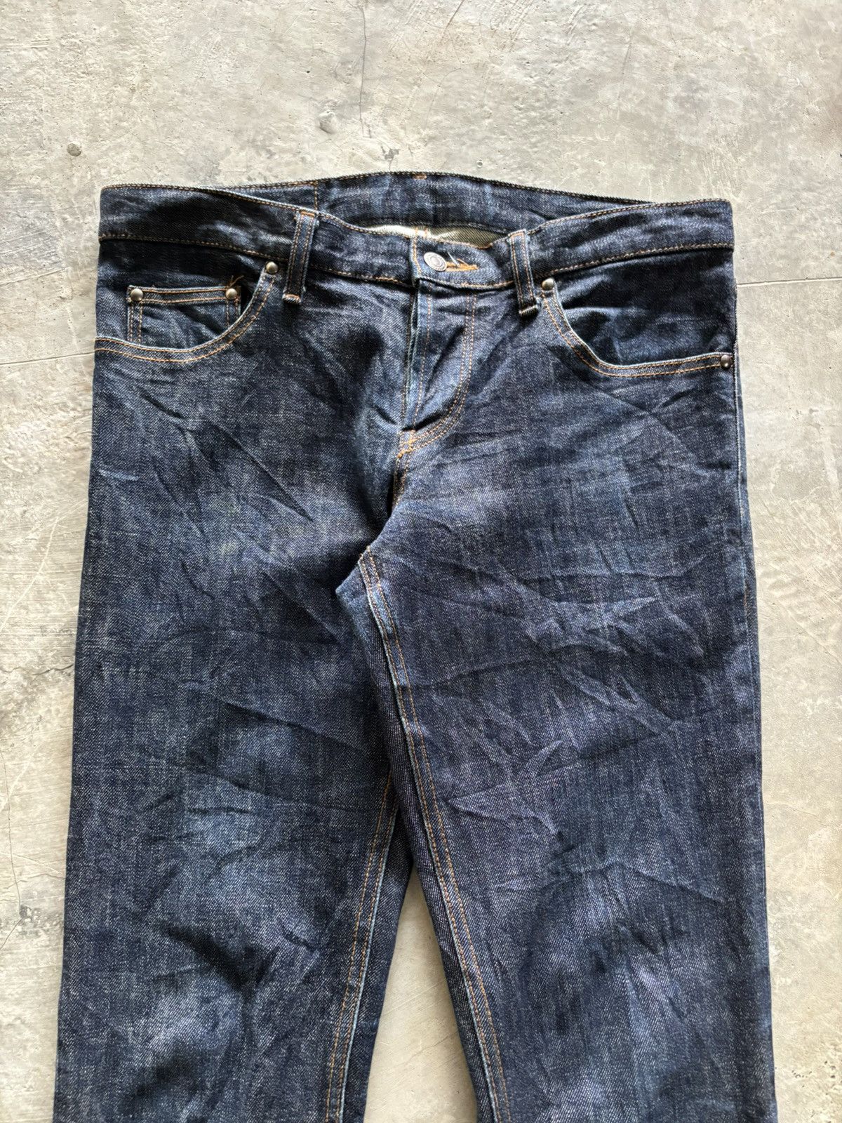 Shellac SHELLAC japanese denim slim style hedi slimane ish fit stack Size US 33 - 2 Thumbnail