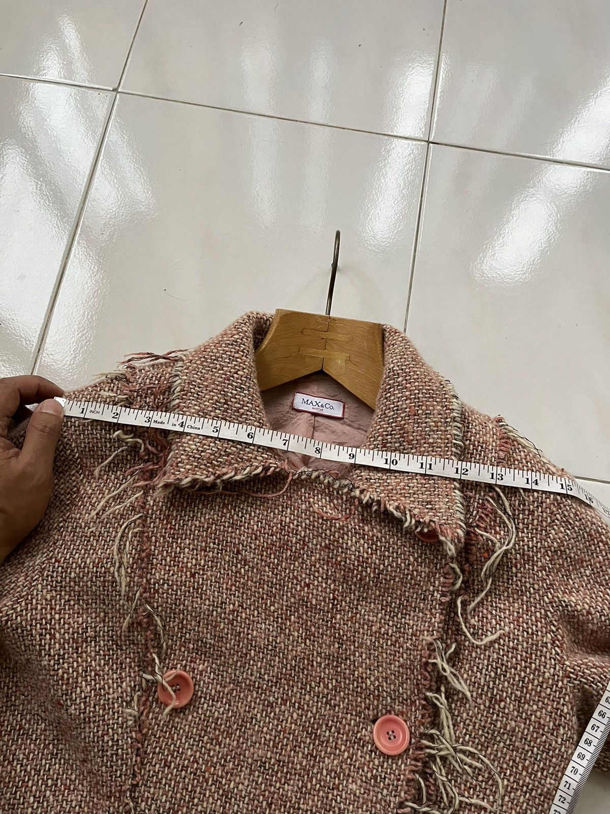 MAX&Co. × Max Mara Rare 💥 Max & Co by Max Mara Tweed Coat Size XS / US 0-2 / IT 36-38 - 12 Thumbnail