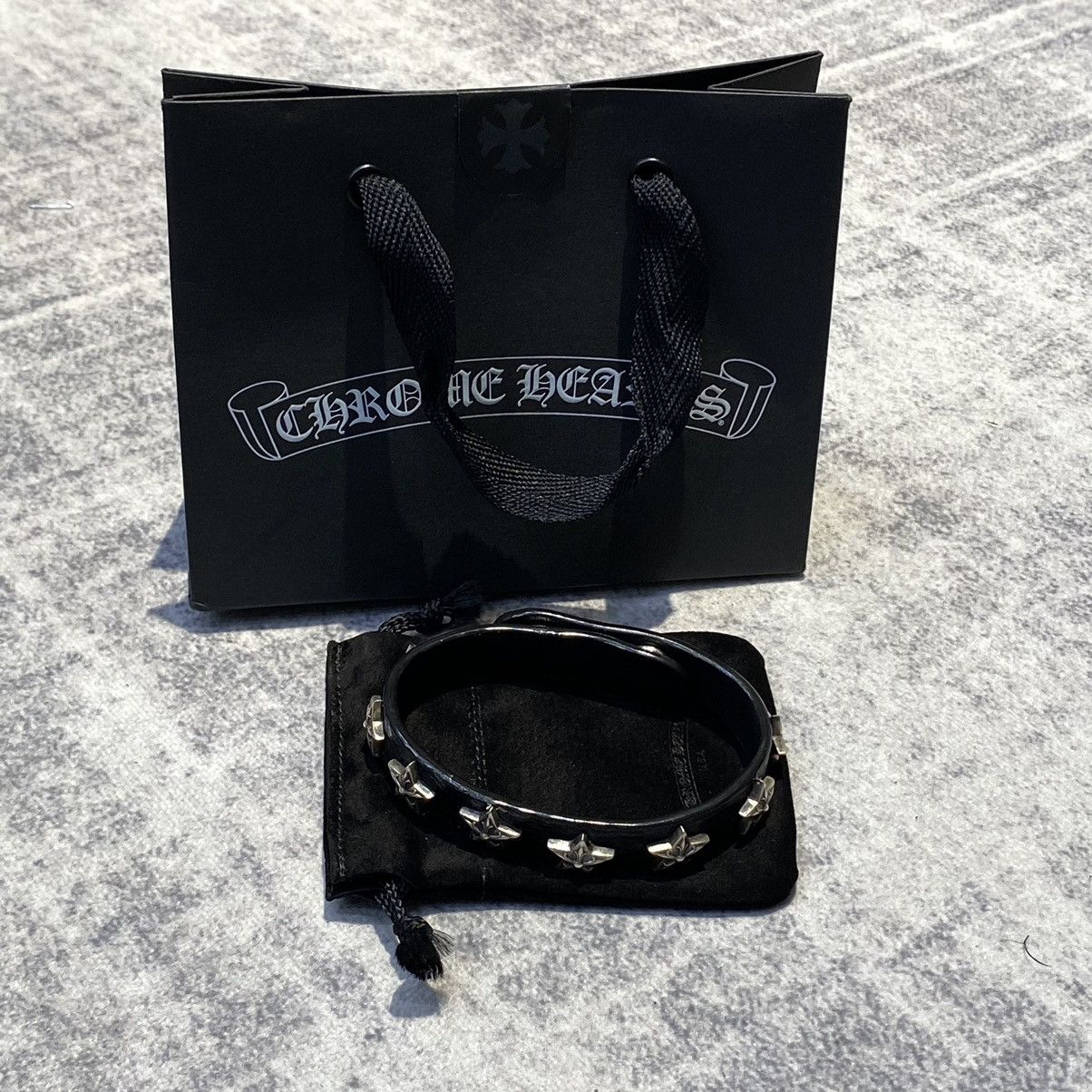 Chrome Hearts Chrome Hearts 2 BTTN/ 2 SNAP Star silver bracelet black Size ONE SIZE - 3 Thumbnail