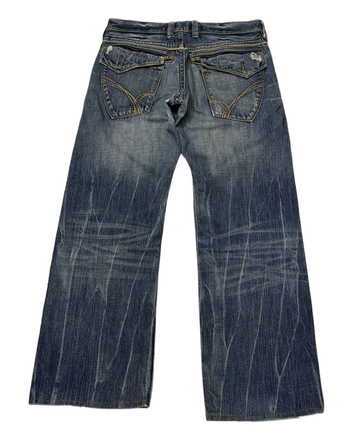 Hysteric Glamour × Japanese Brand 🔥BAGGY JEANS BACK NUMBER DISTRESS DENIM JEANS Size US 32 / EU 48 - 2 Thumbnail