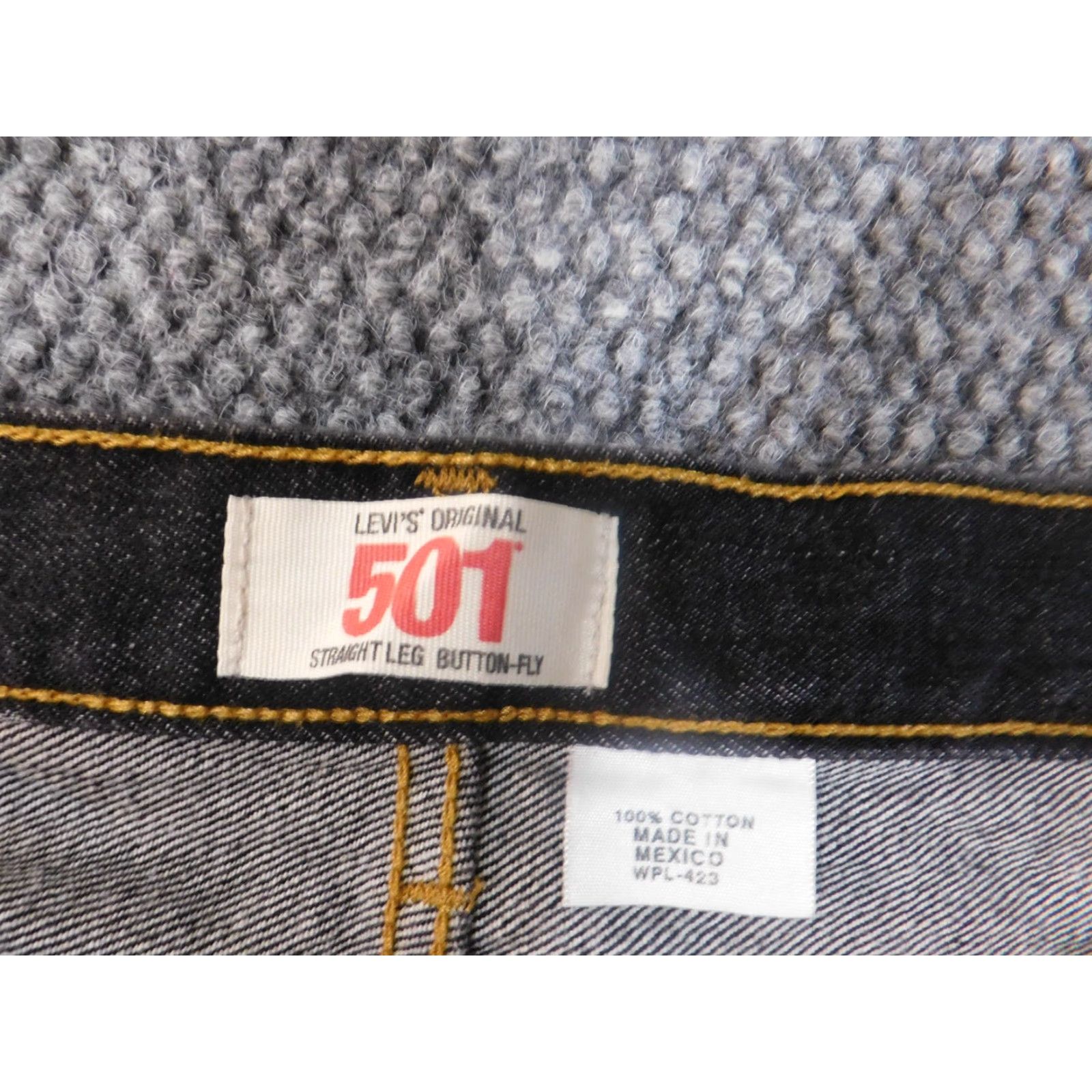 Levi's Levi's 501 Jeans Mens 46x28 Black Straight Button Fly Classic Denim Retro 90s Jeans Mens Regular Size US 30 / EU 46 - 4 Thumbnail