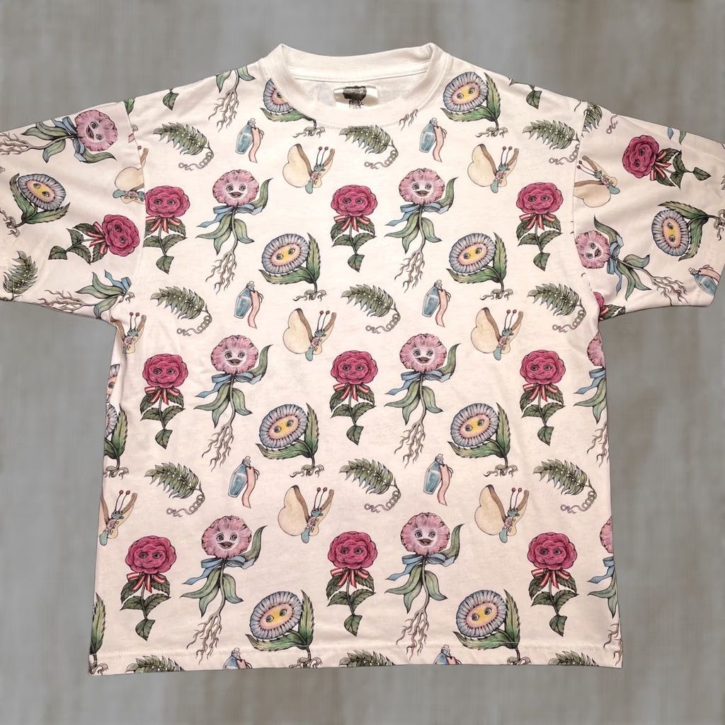 Disney Disney Alice In Wonderland Shirt Womens Large Floral Cheshire Cat Disneyland Japan AOP Shirt Size L / US 10 / IT 46 - 1 Thumbnail
