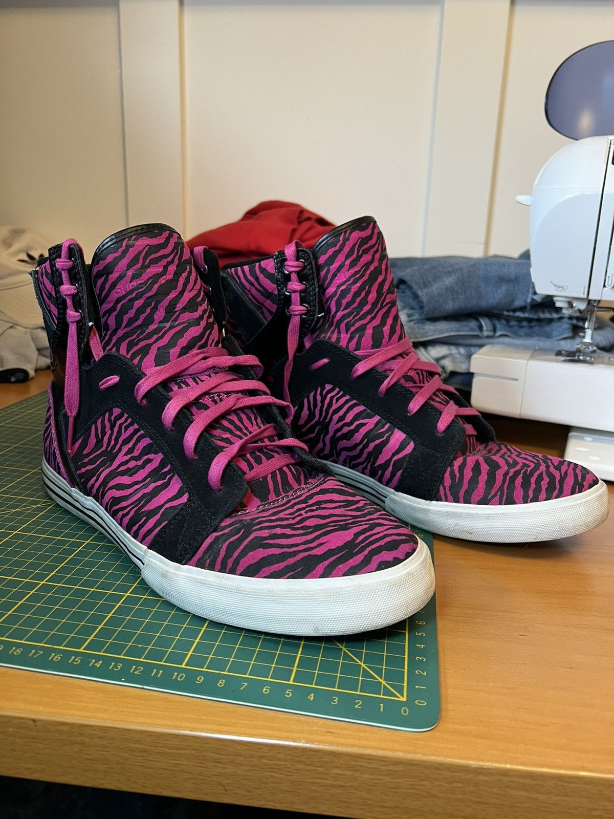 Supra Vintage Supra Muska Skytop Black Magenta Zebra Striped shoes Size US 13 / EU 46 - 1 Thumbnail