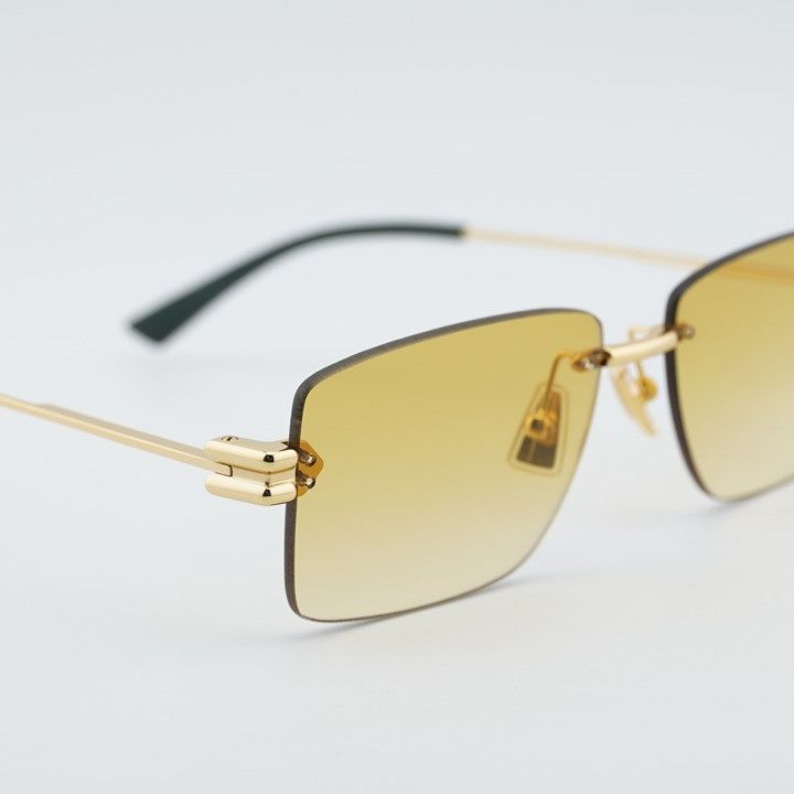 Bottega Veneta Bottega Veneta BV1126S 006 Sunglasses Gold Rectangle Frame Size ONE SIZE - 10 Thumbnail