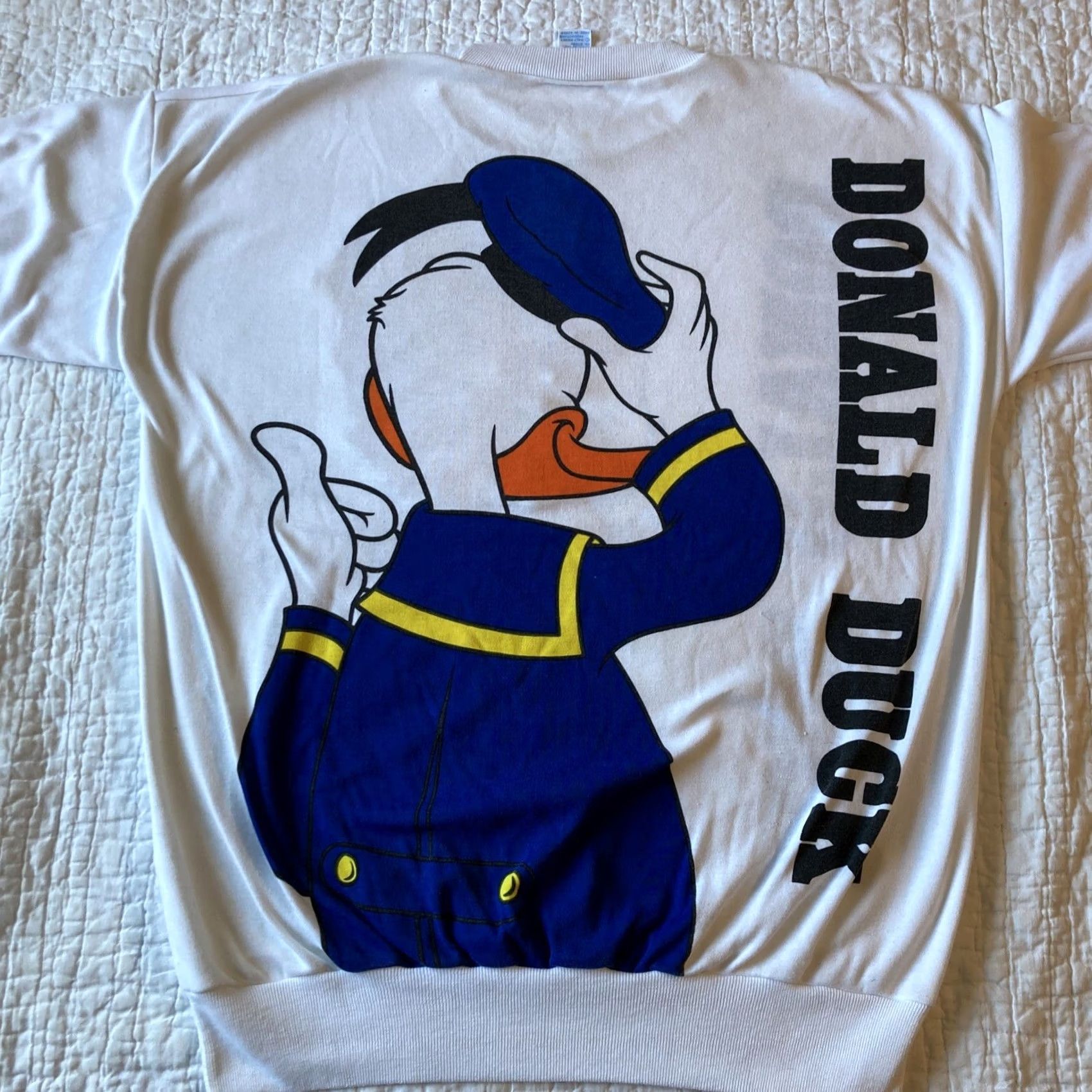 Disney VINTAGE Sunday Comics Sweatshirt Disney Donald Duck 90s Double Sided Print Large Mens L White Crew Neck Pullover Regular Size Sweatshirt Size US L / EU 52-54 / 3 - 6 Thumbnail