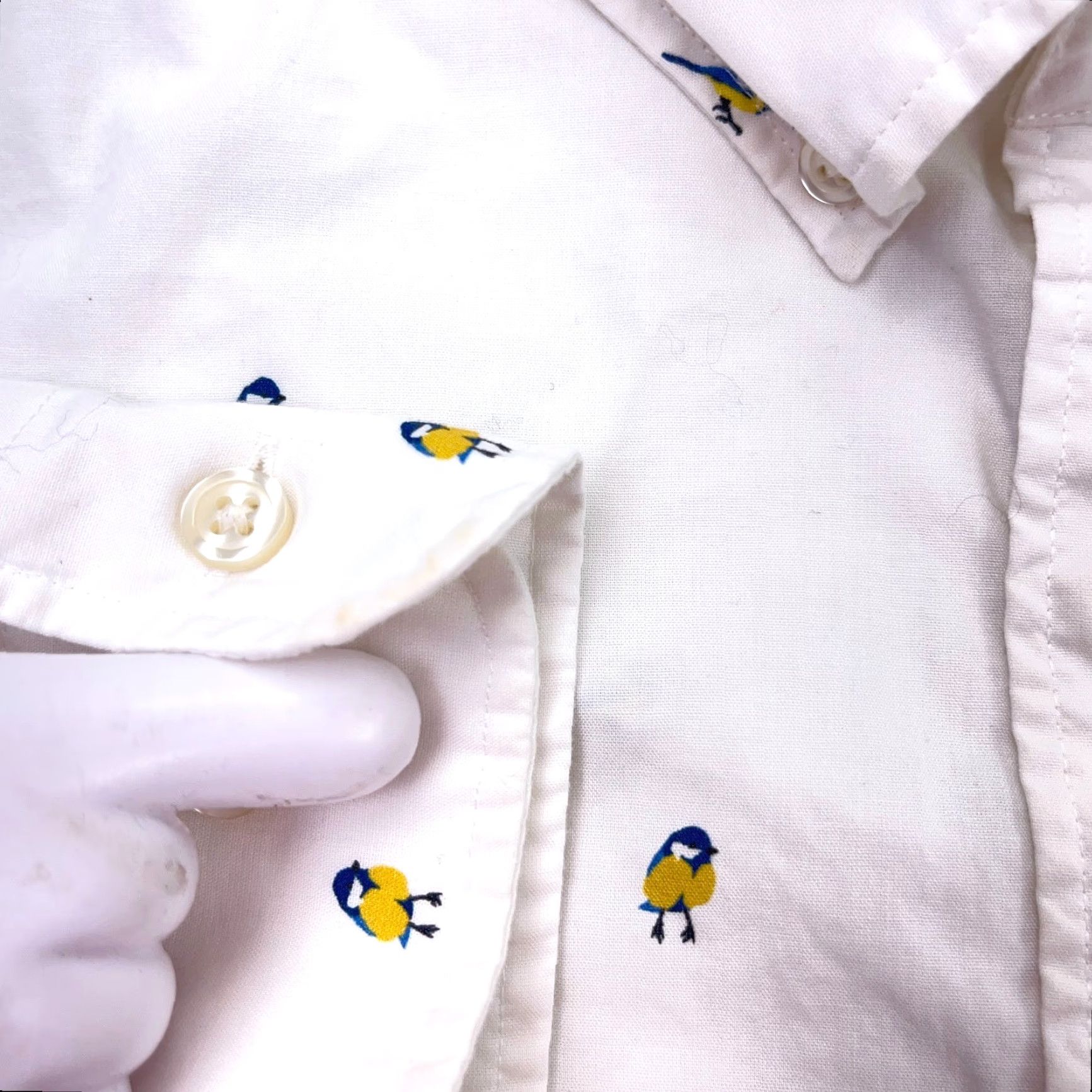Charles Tyrwhitt VINTAGE Charles Tyrwhitt Shirt Men XXL 2XL White Button Up Dress Poplin Classic Fit Bird Size 48R - 7 Thumbnail