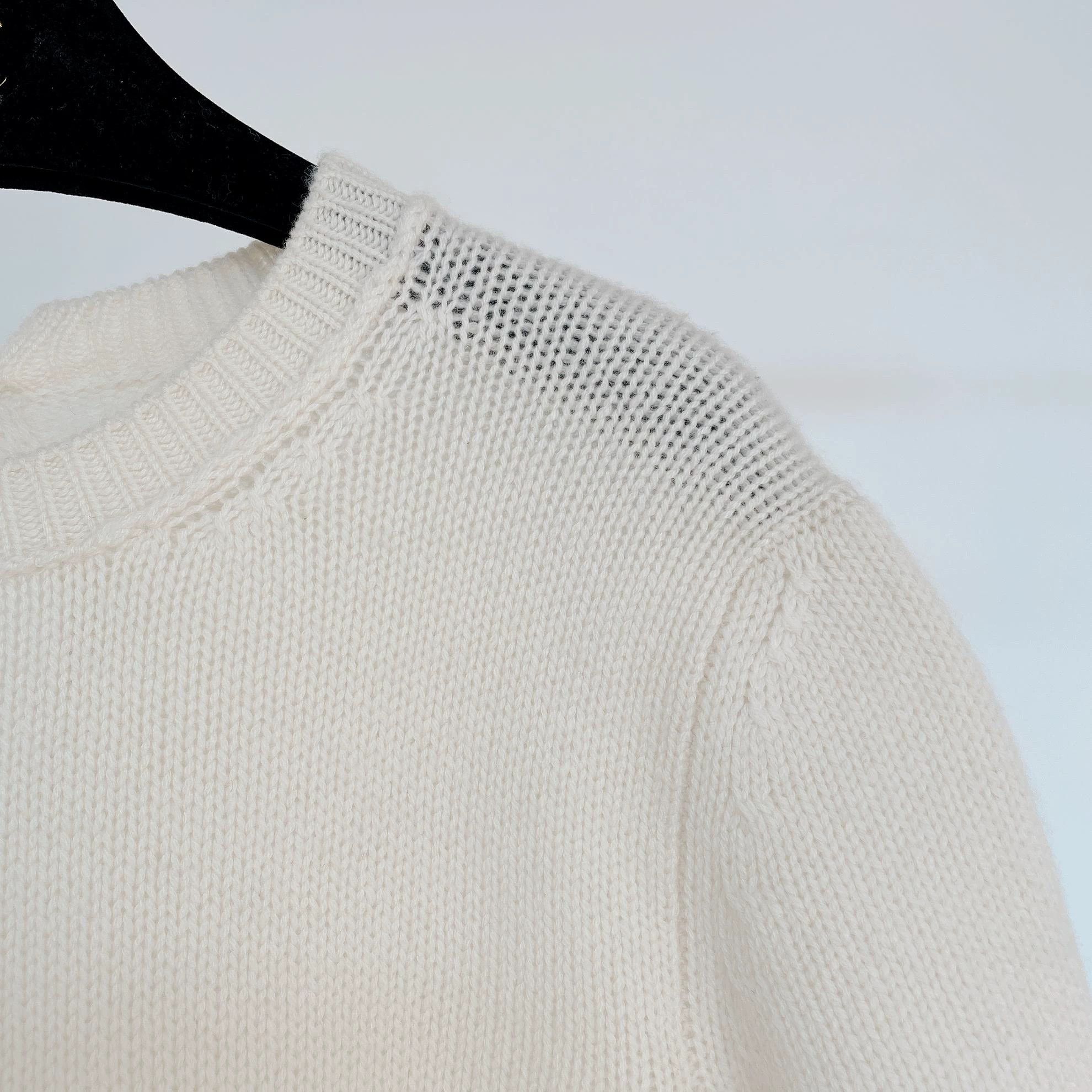 Miu Miu MIU MIU Off-White Knit Top 40 98 New Size S / US 4 / IT 40 - 3 Thumbnail