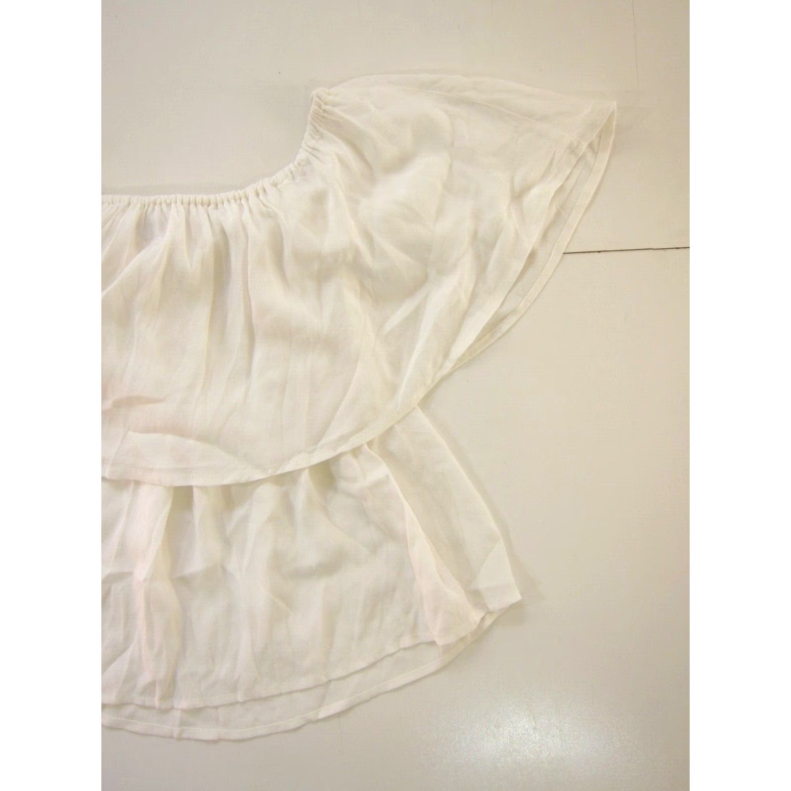 Vintage Holding Horses Blouse White 100% Rayon Off Shoulder Scoop Neck Tunic Small Size S / US 4 / IT 40 - 5 Thumbnail