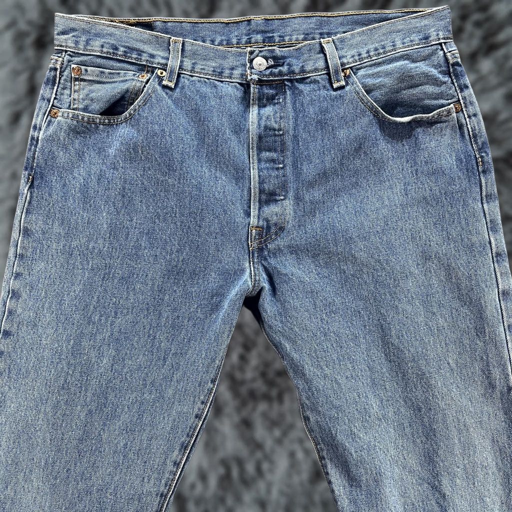 Levi's Levi's 501 Jeans Mens 36x36 Blue Denim Straight Leg Button Fly Red Tab Classic Size US 36 / EU 52 - 1 Thumbnail