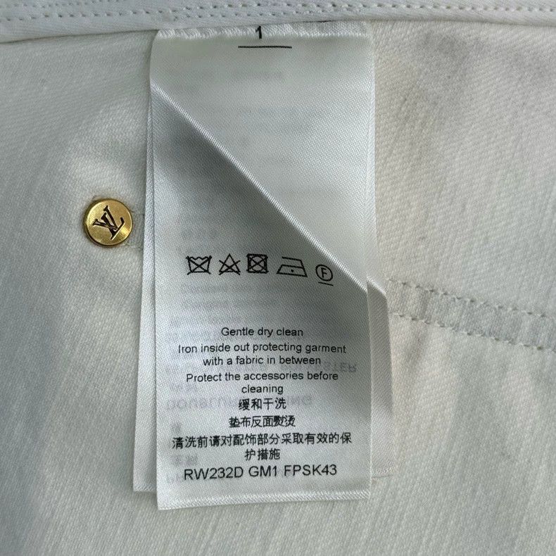 Louis Vuitton Louis Vuitton Off-white leather zip-up denim skirt 2505-Nex Size 39" - 6 Thumbnail